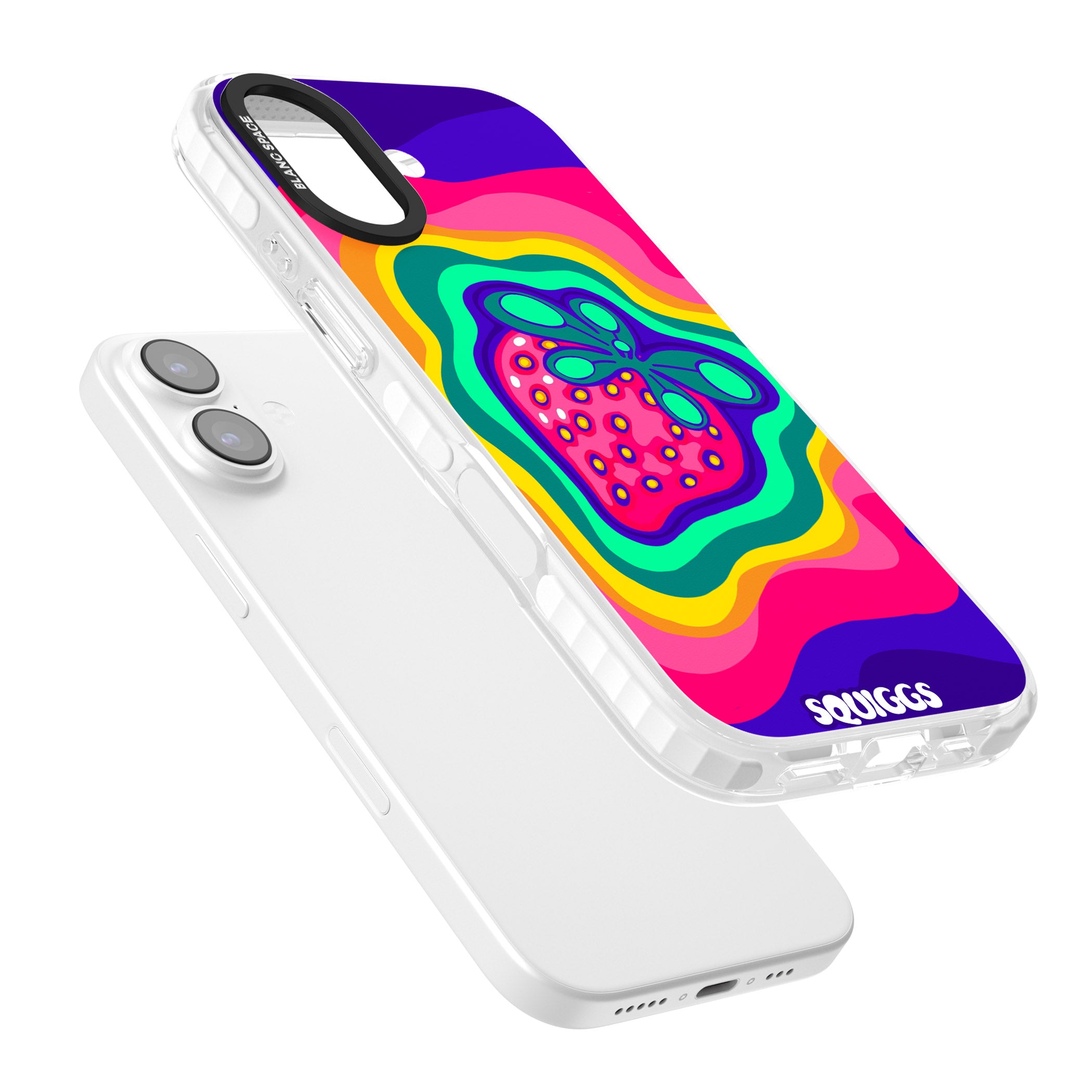 Strawberry Rainbow iPhone 17 Impact Pro Clear Phone Case Colours
