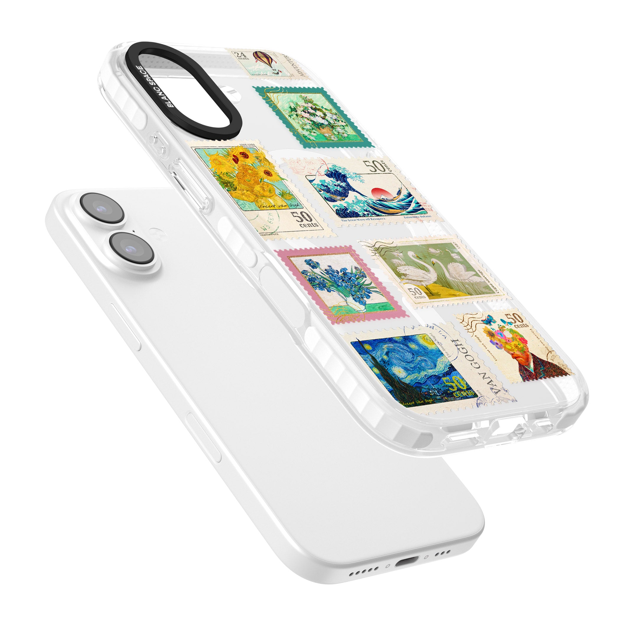Vintage Art Stamps iPhone 17 Impact Pro Clear Phone Case Colours