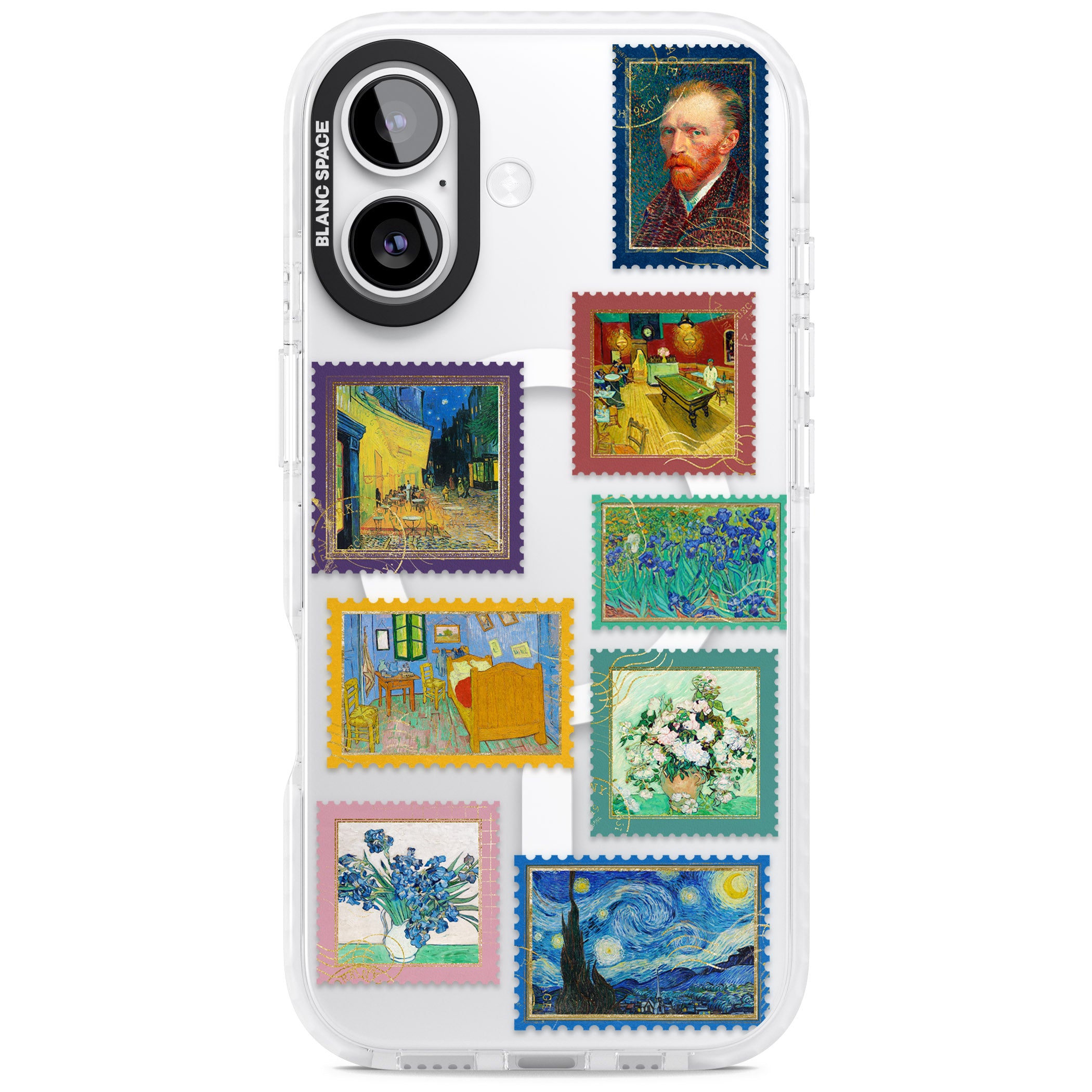 Colourful Vintage Art Stamps iPhone 17 Impact Pro Clear Phone Case