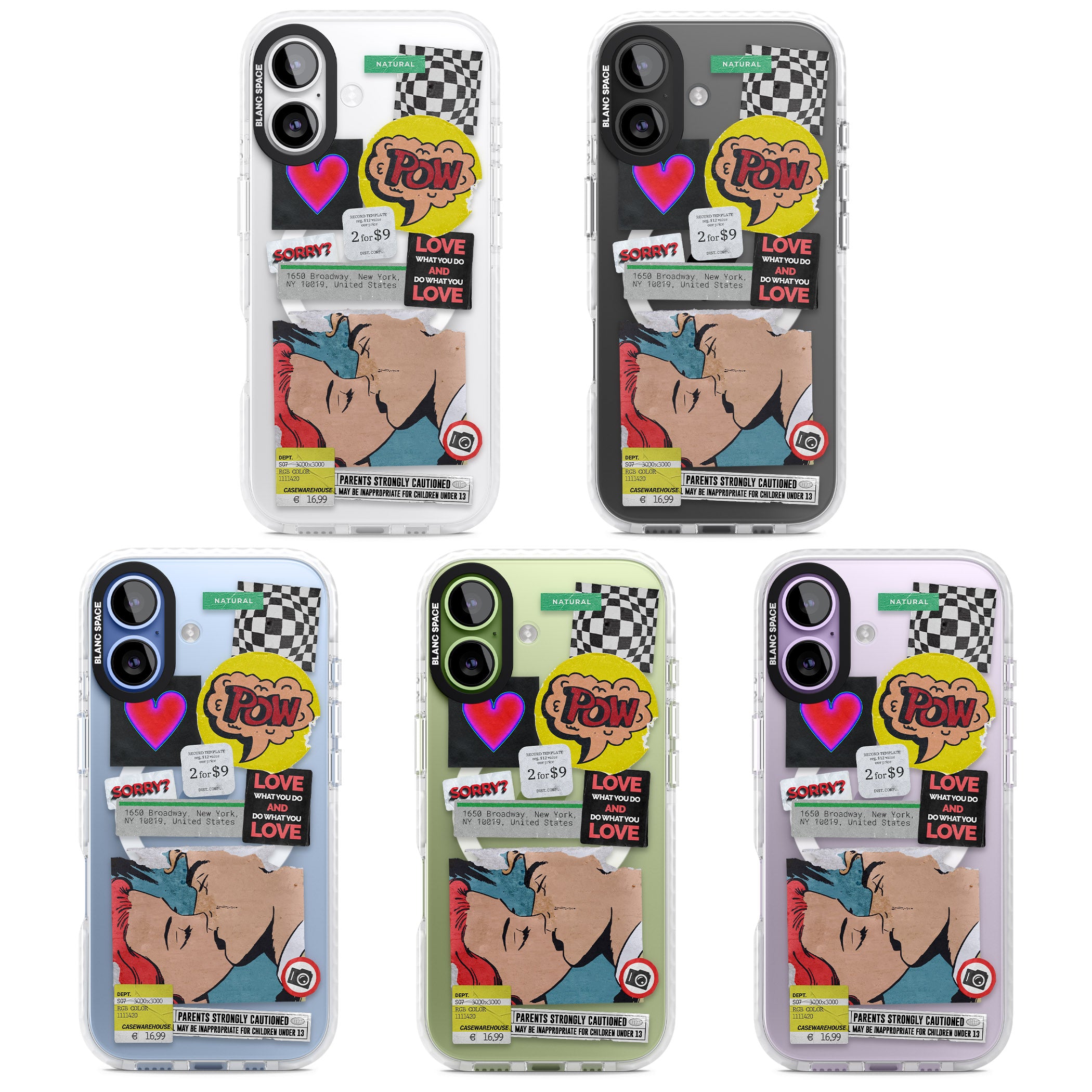 Retro Sticker Mix iPhone 17 Impact Pro Clear Phone Case APT Impact Protection