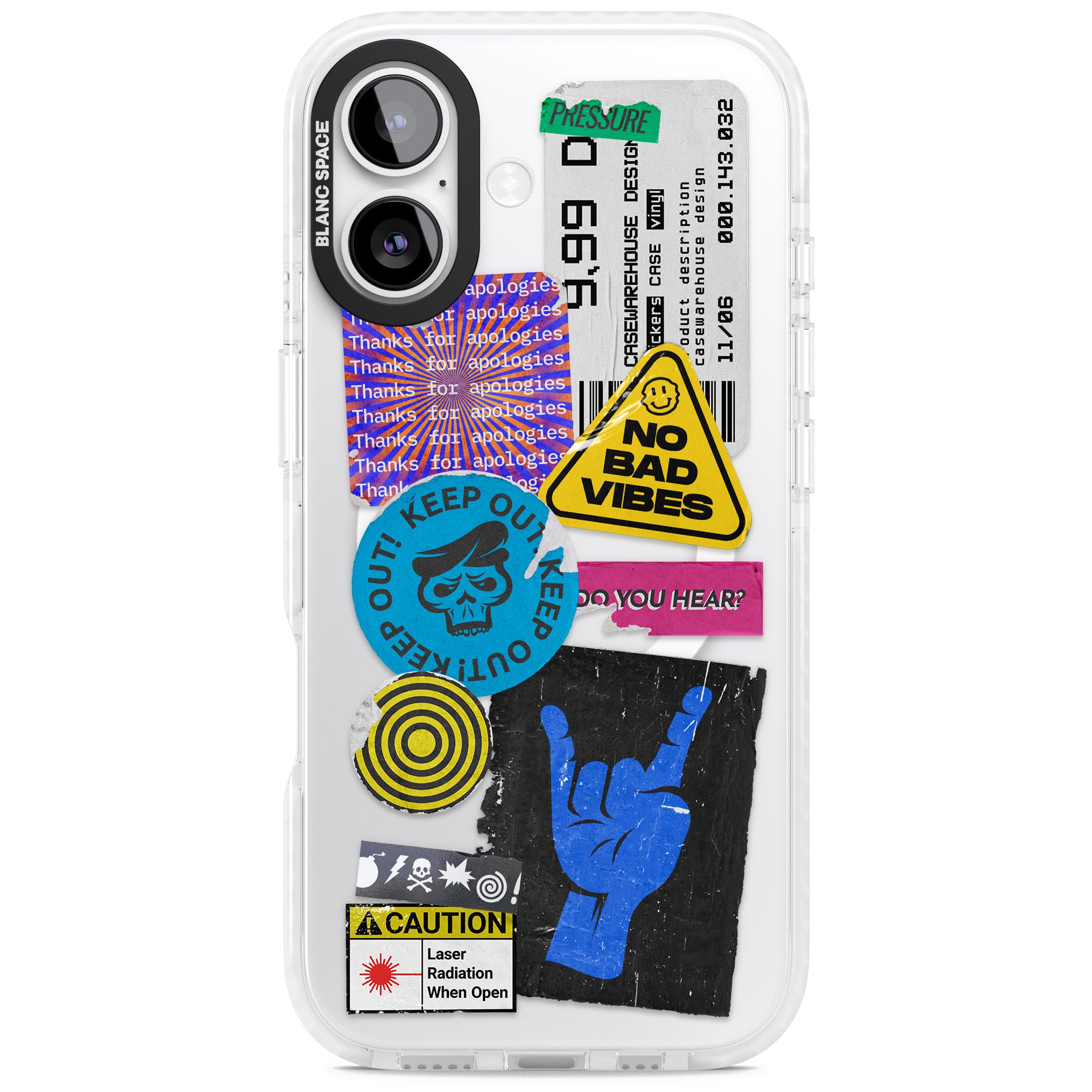 No Bad Vibes Sticker Mix iPhone 17 Impact Pro Clear Phone Case