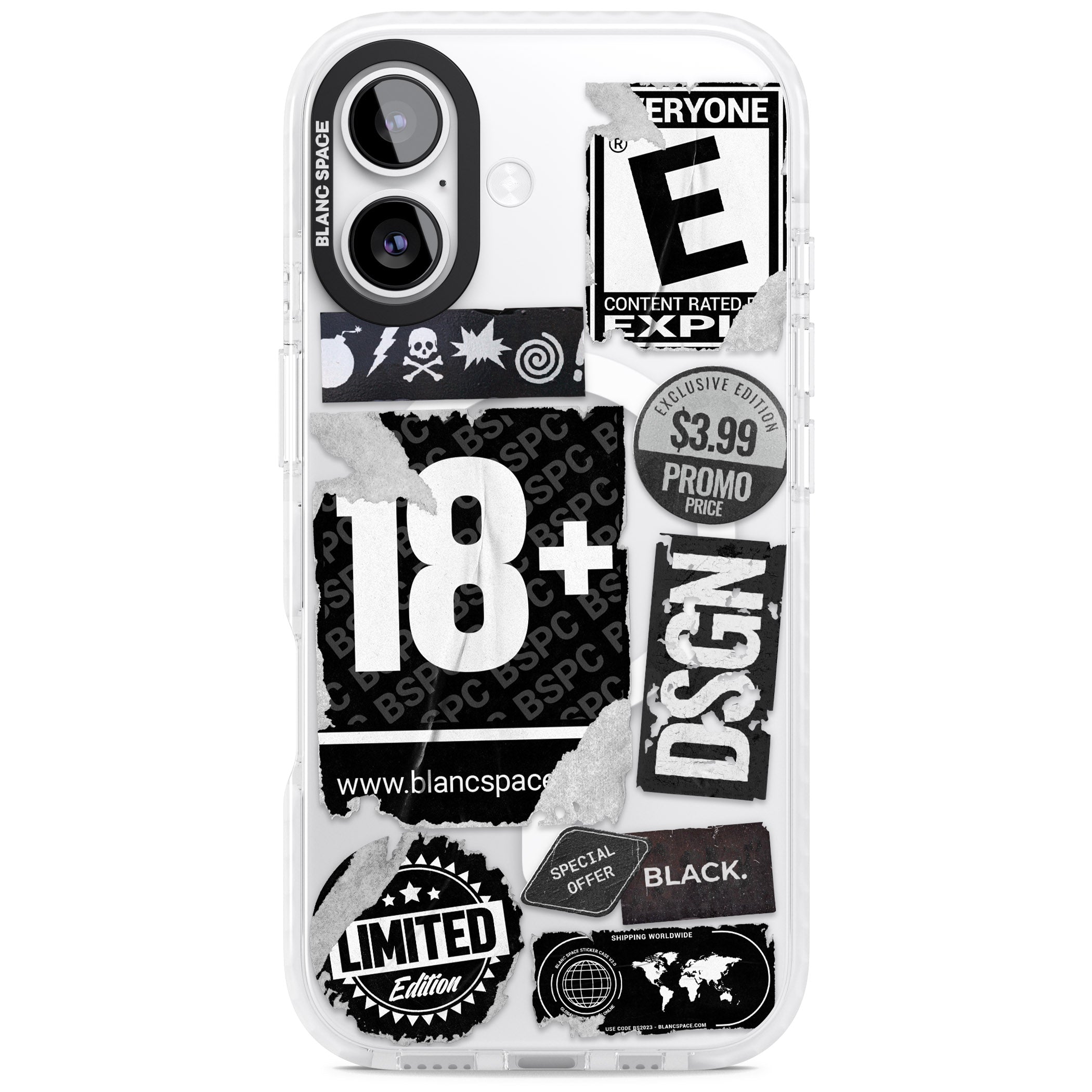 Black Sticker Mix iPhone 17 Impact Pro Clear Phone Case