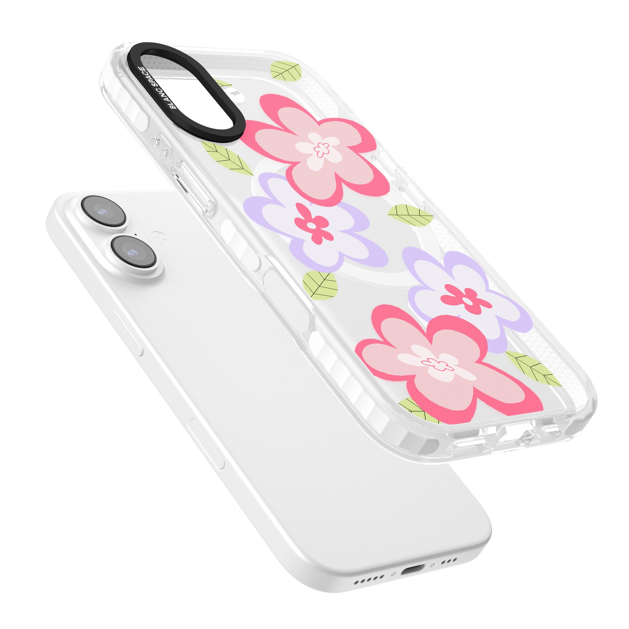Funky Flowers iPhone 17 Impact Pro Clear Phone Case Colours