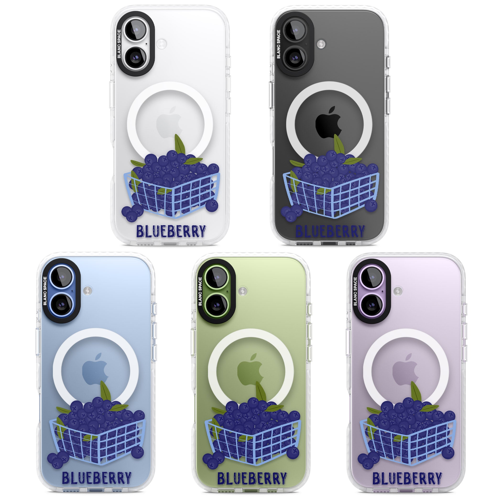 Blueberry Basket iPhone 17 Impact Pro Clear Phone Case APT Impact Protection