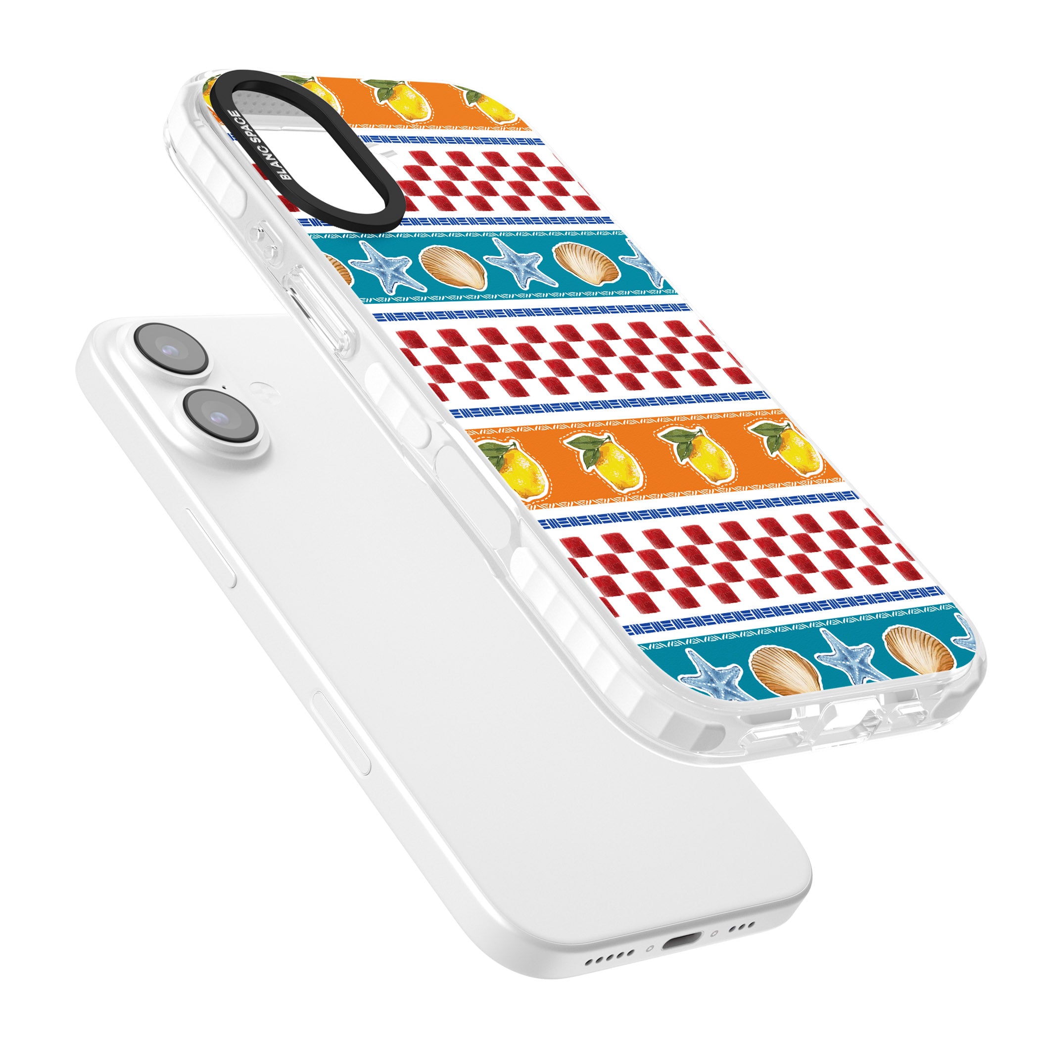 Coastal Italian Check Pattern iPhone 17 Impact Pro Clear Phone Case Colours