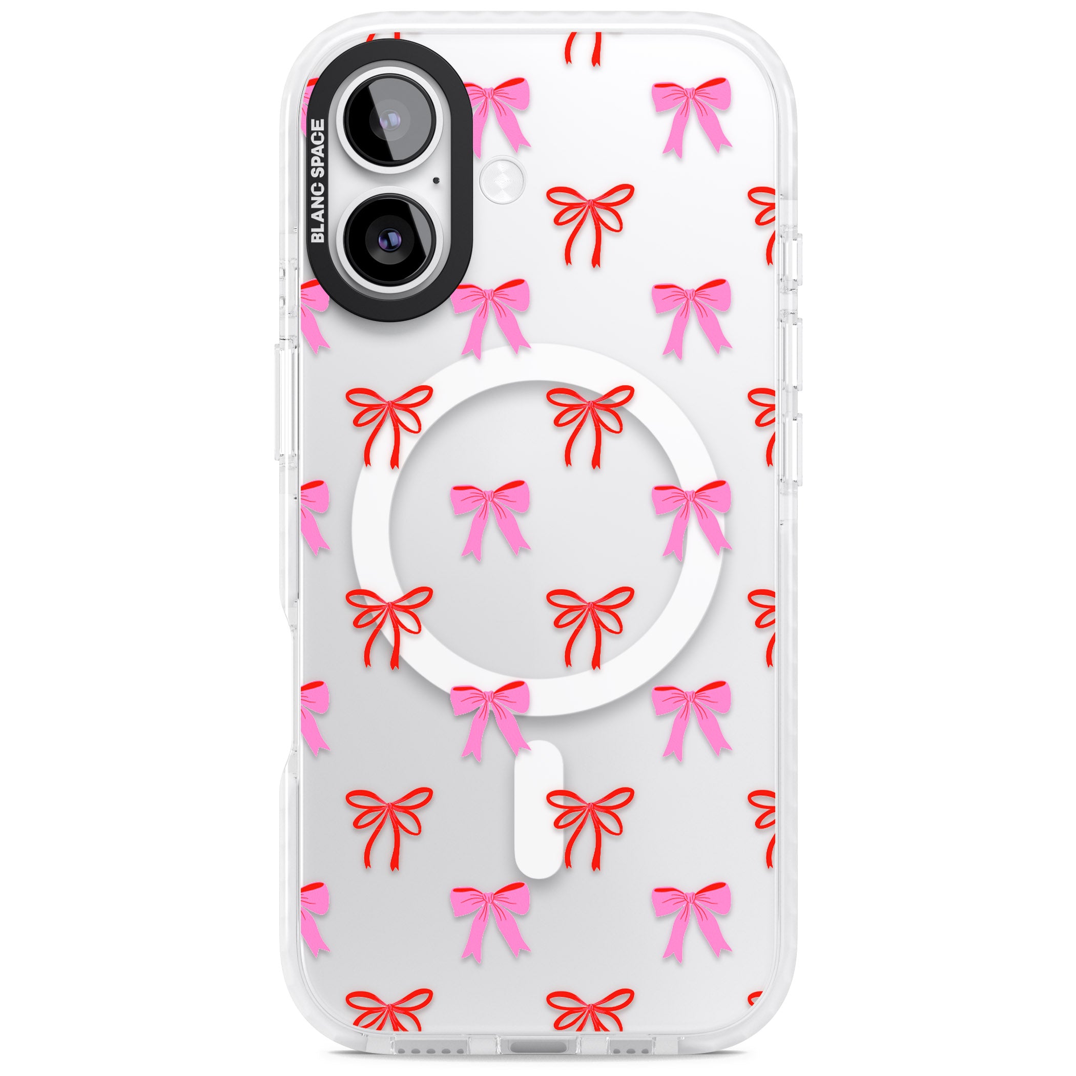 Cute Bow Pattern iPhone 17 Impact Pro Clear Phone Case