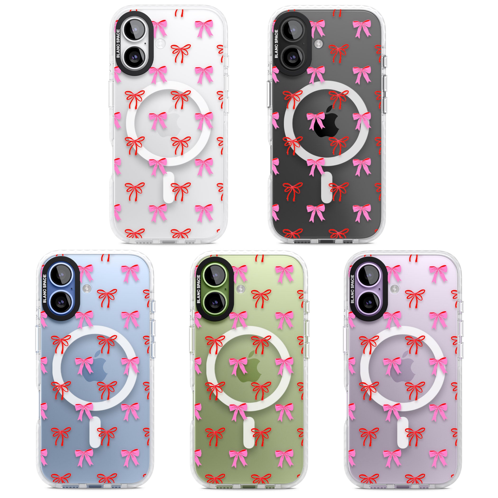 Cute Bow Pattern iPhone 17 Impact Pro Clear Phone Case APT Impact Protection