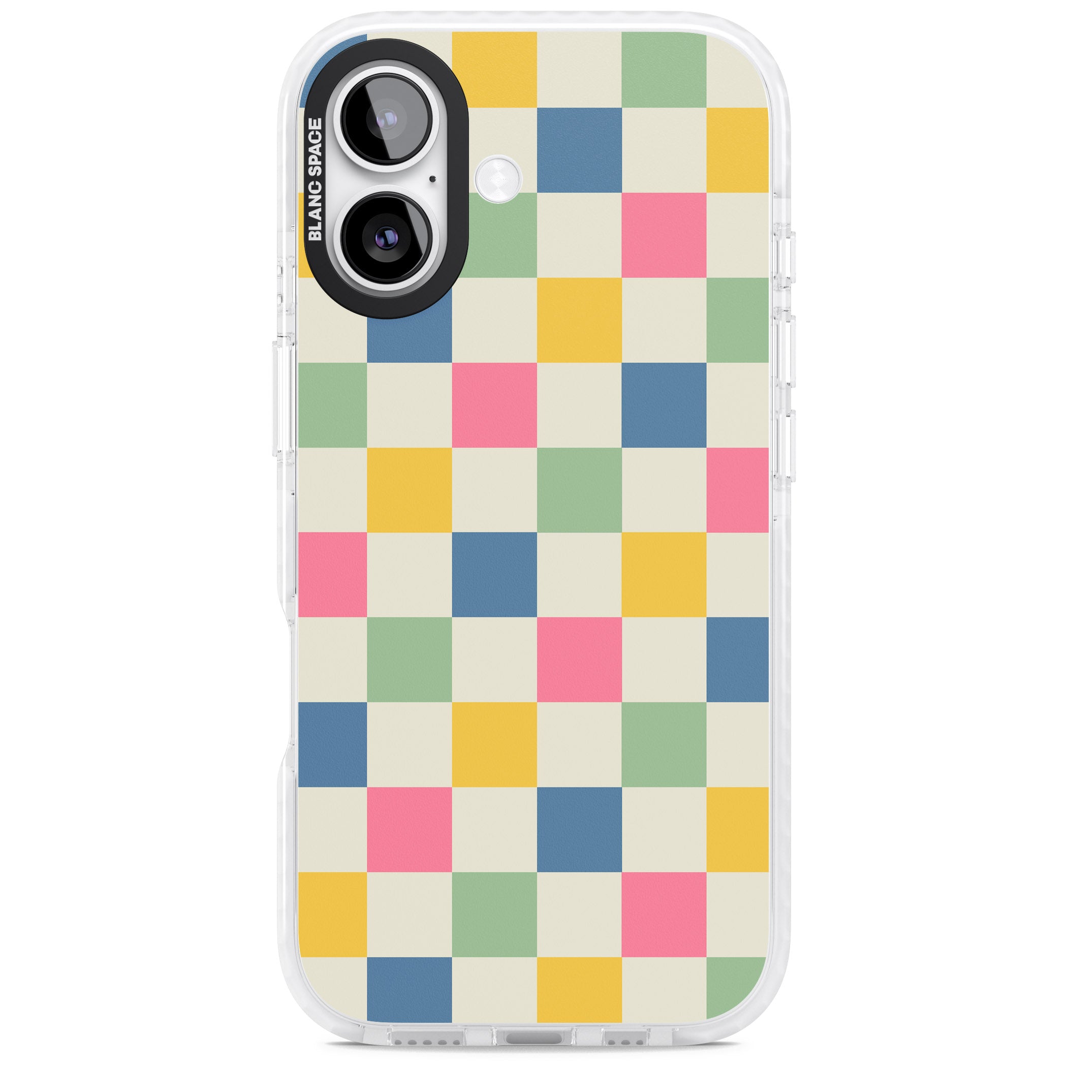Pastel Multicolor Checkered iPhone 17 Impact Pro Clear Phone Case