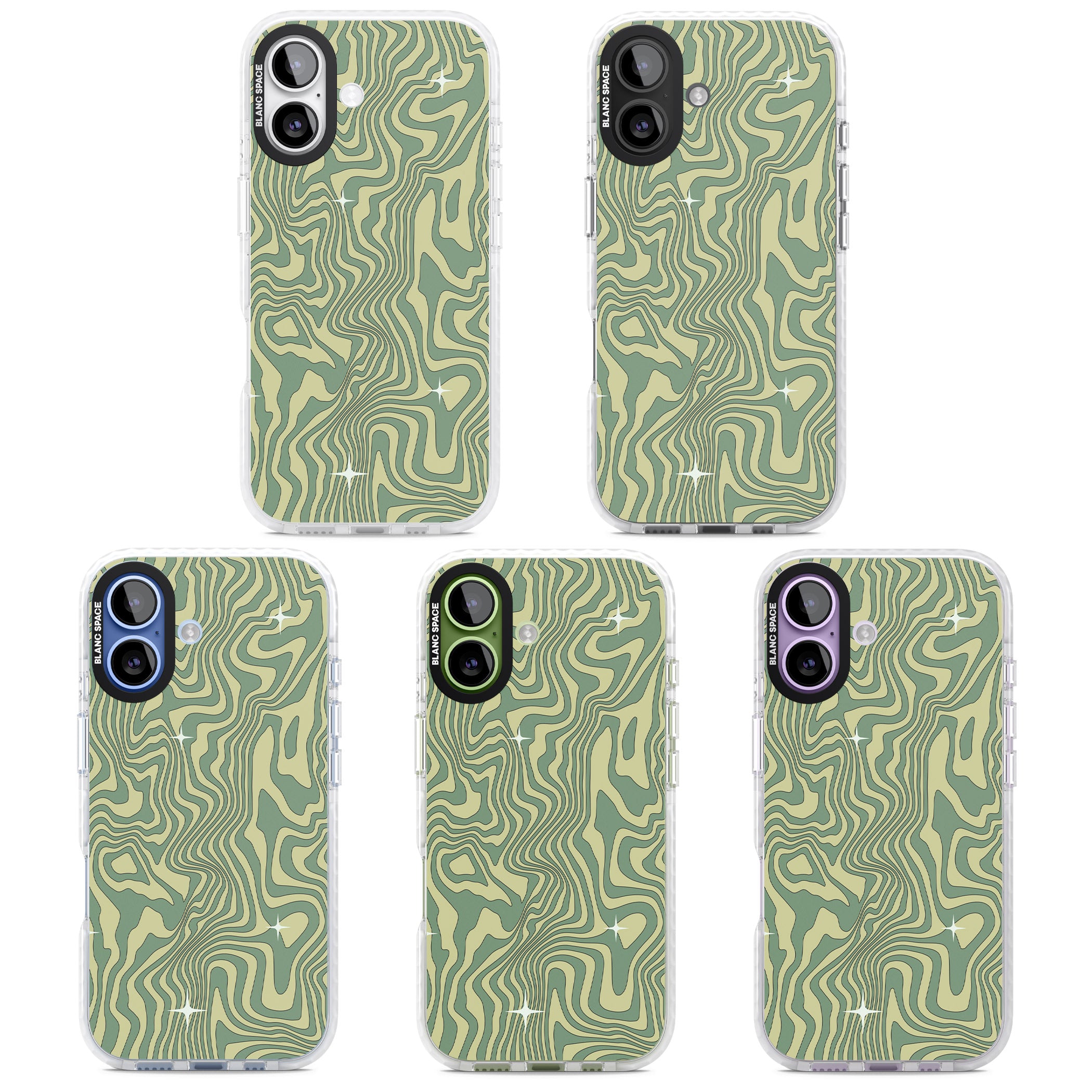 Green Abstract Wave iPhone 17 Impact Pro Clear Phone Case APT Impact Protection