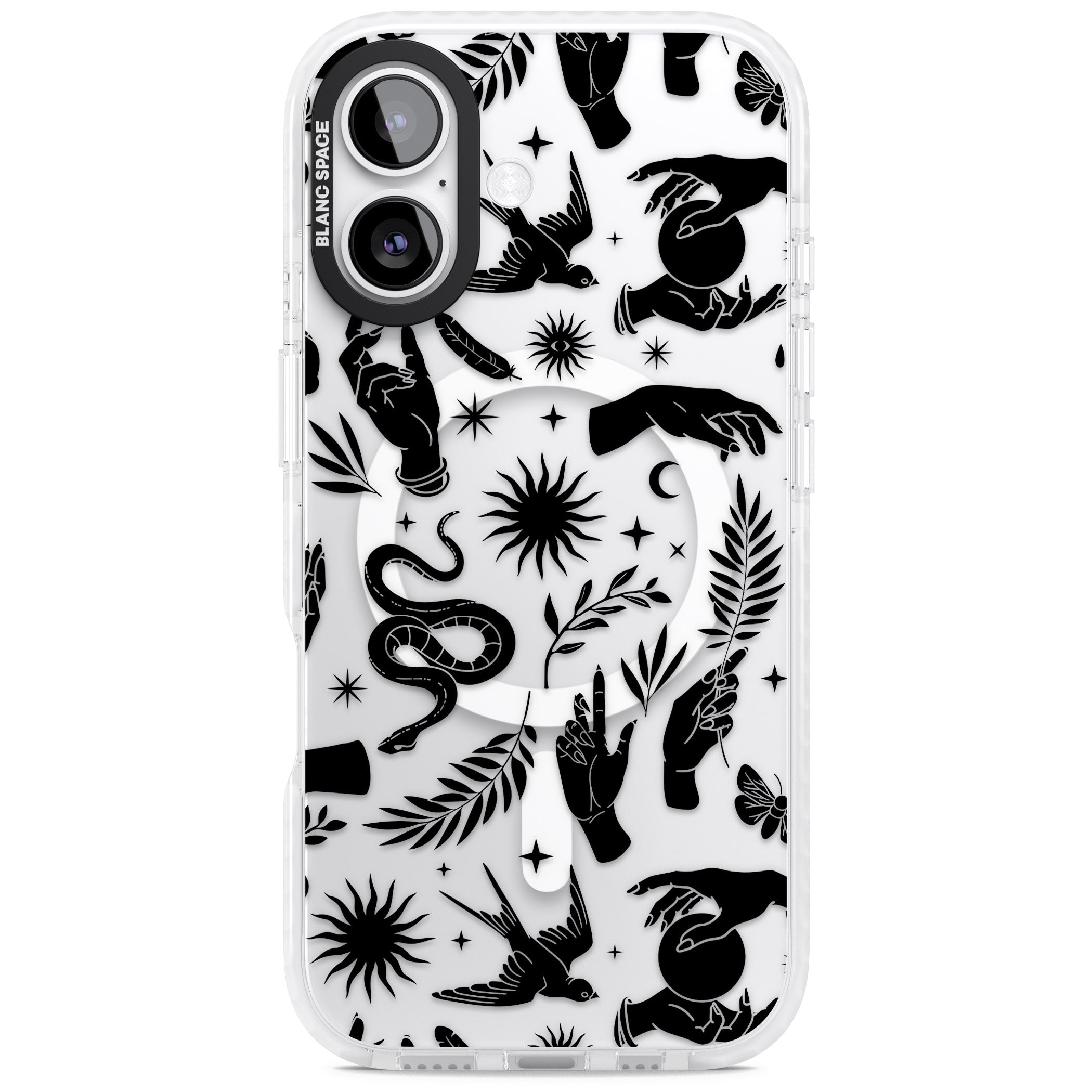 Celestial Pattern (Black) iPhone 17 Impact Pro Clear Phone Case