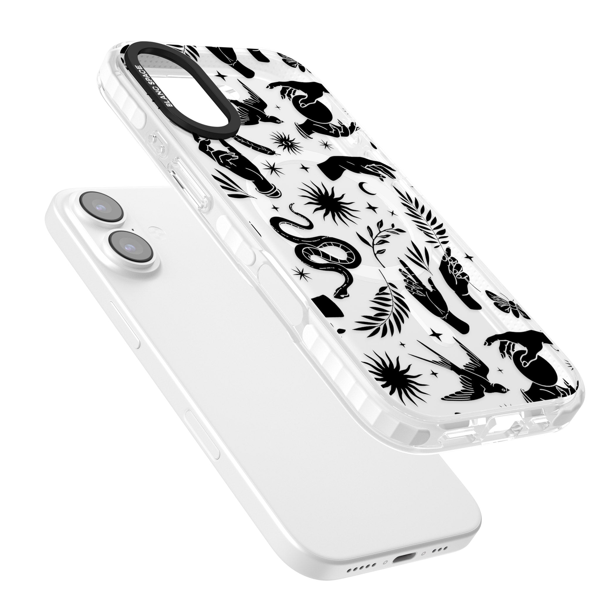Celestial Pattern (Black) iPhone 17 Impact Pro Clear Phone Case Colours