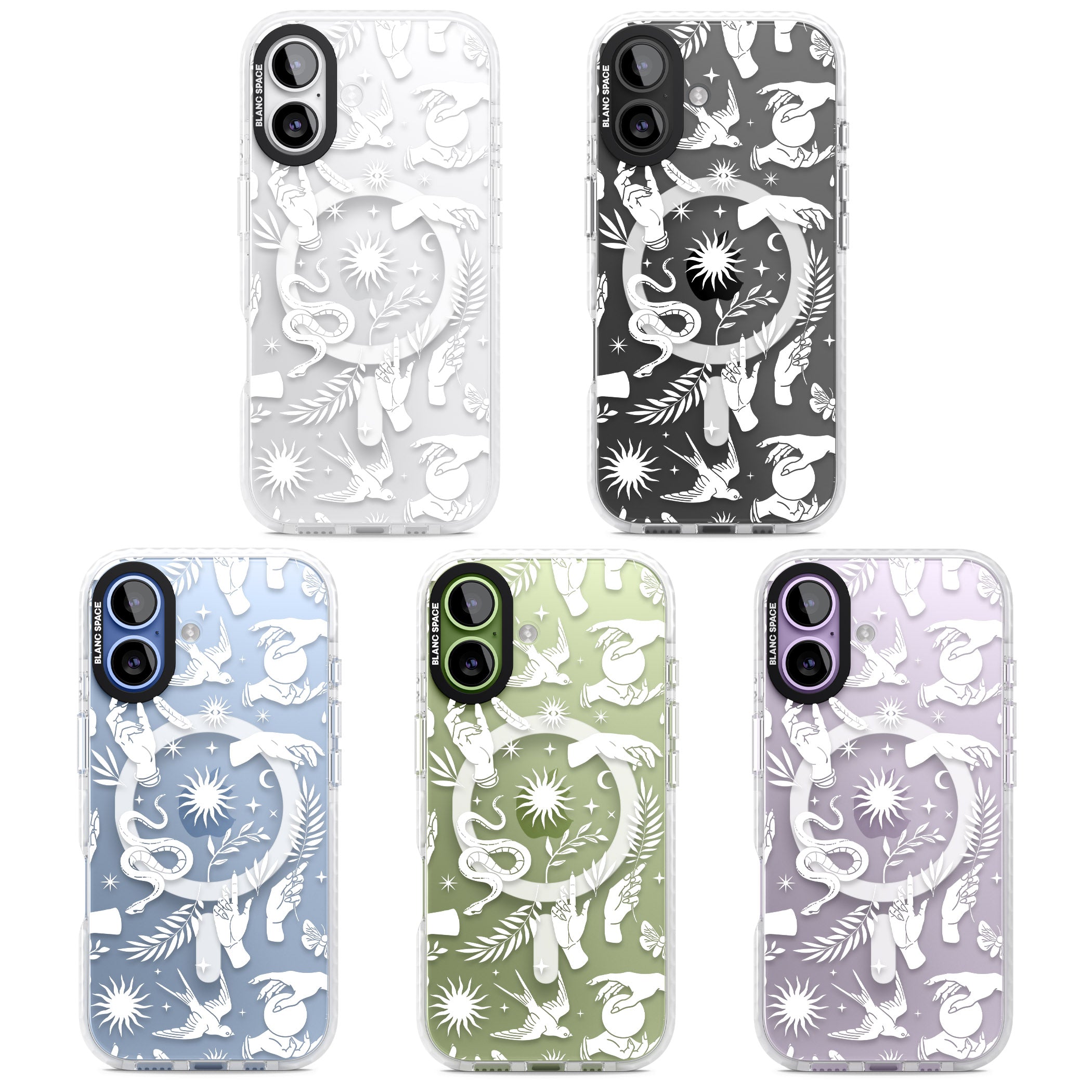 Celestial Pattern (White) iPhone 17 Impact Pro Clear Phone Case APT Impact Protection