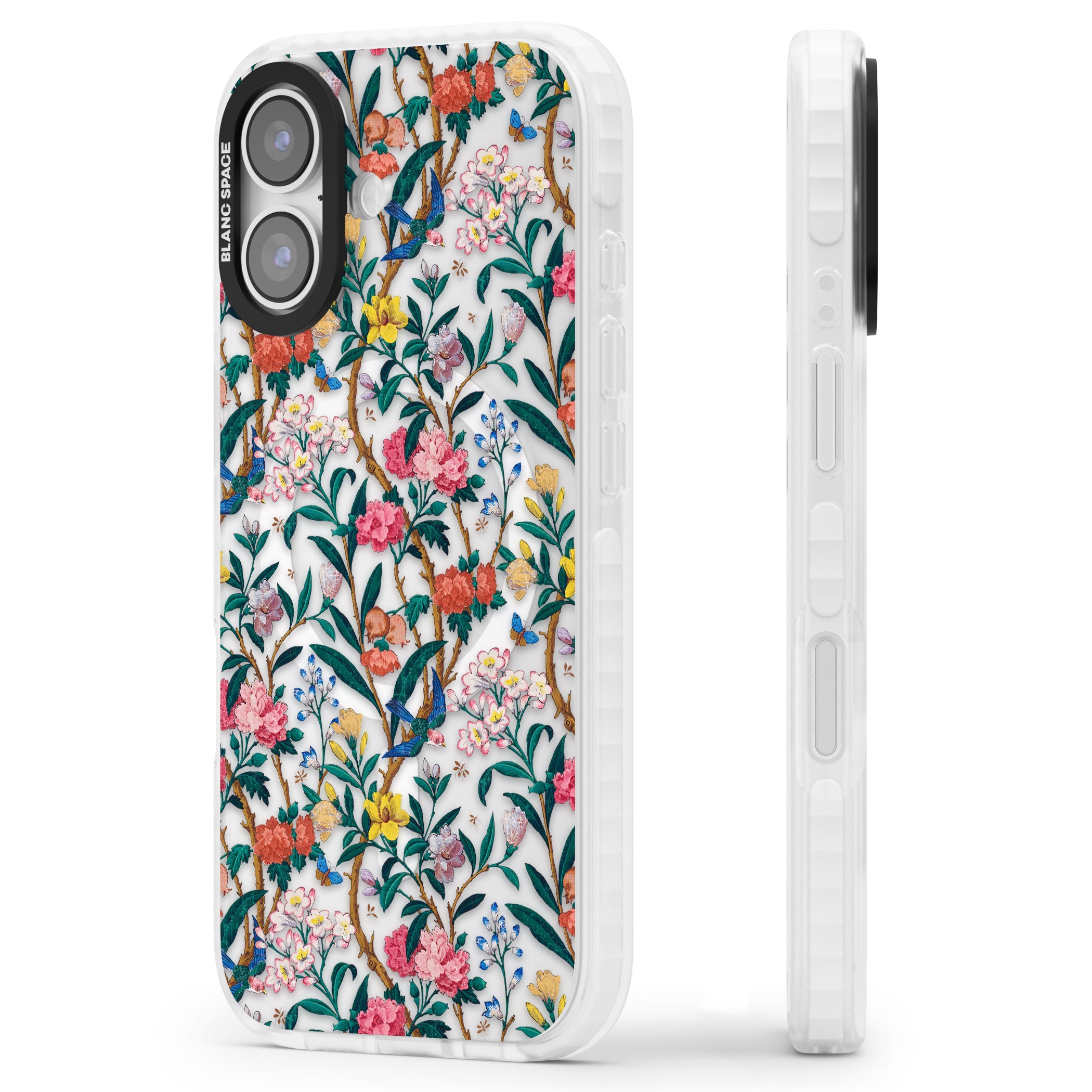 Vines & Flowers iPhone 17 Impact Pro Clear Phone Case Side Profile
