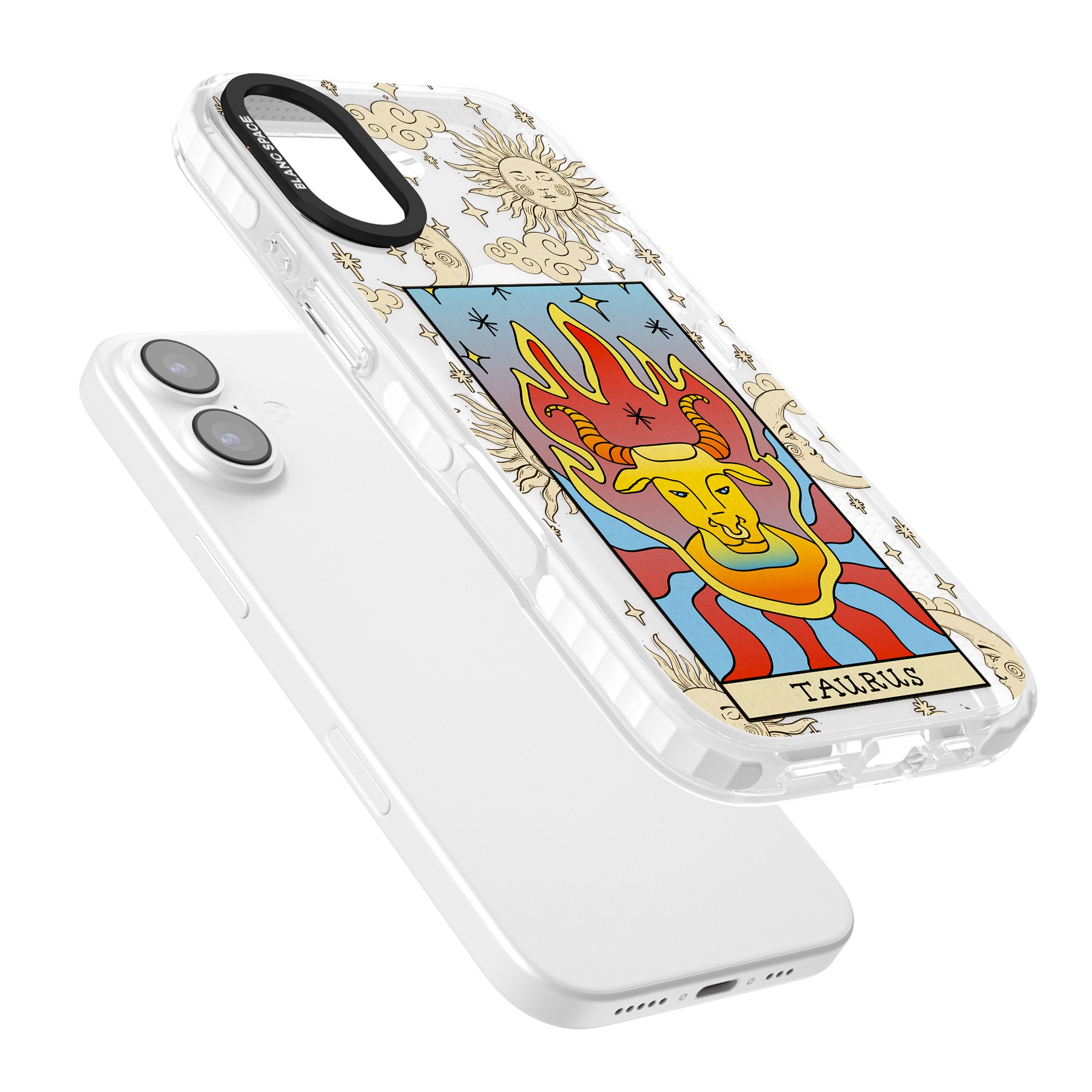 Celestial Zodiac Taurus iPhone 17 Impact Pro Clear Phone Case Colours