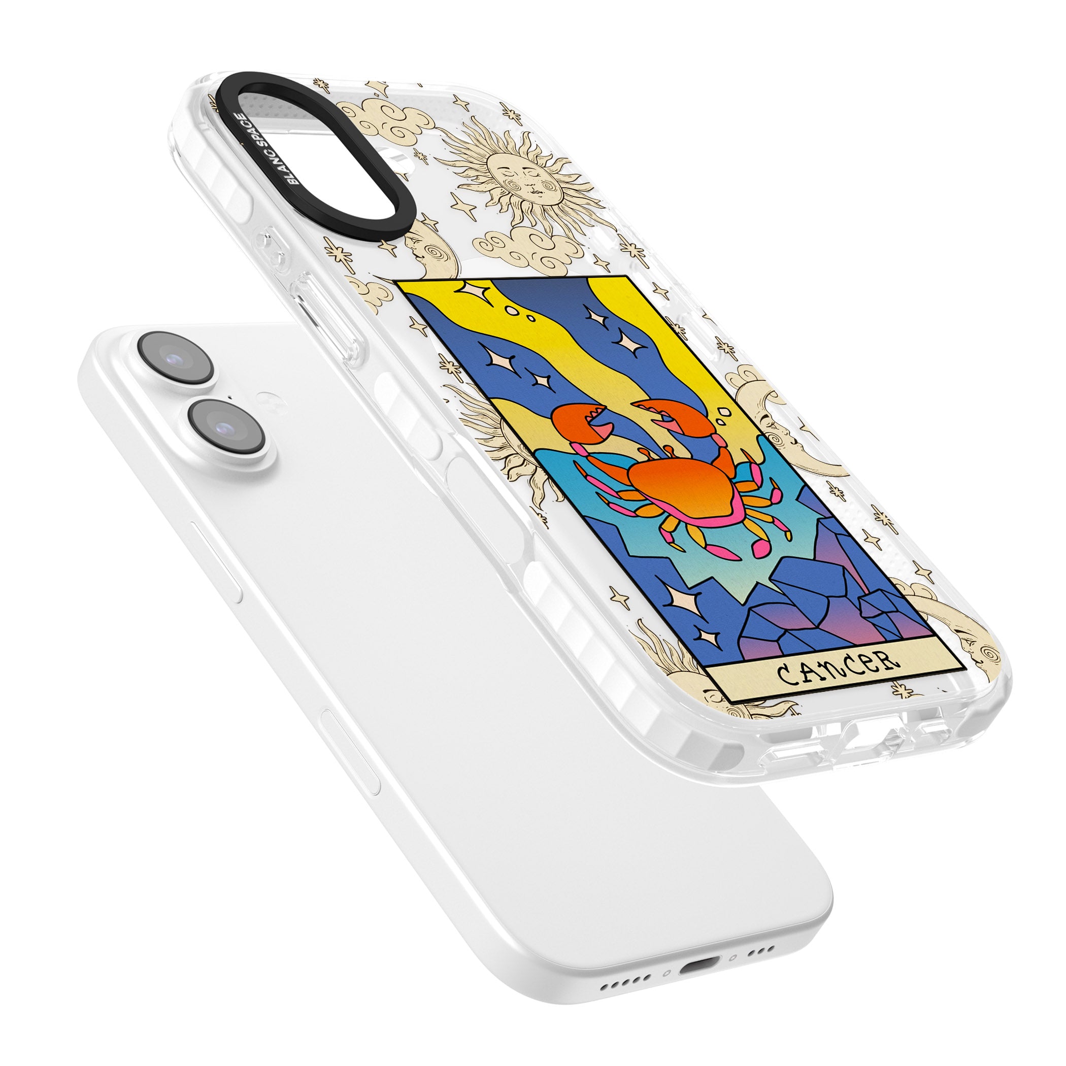 Celestial Zodiac Cancer iPhone 17 Impact Pro Clear Phone Case Colours
