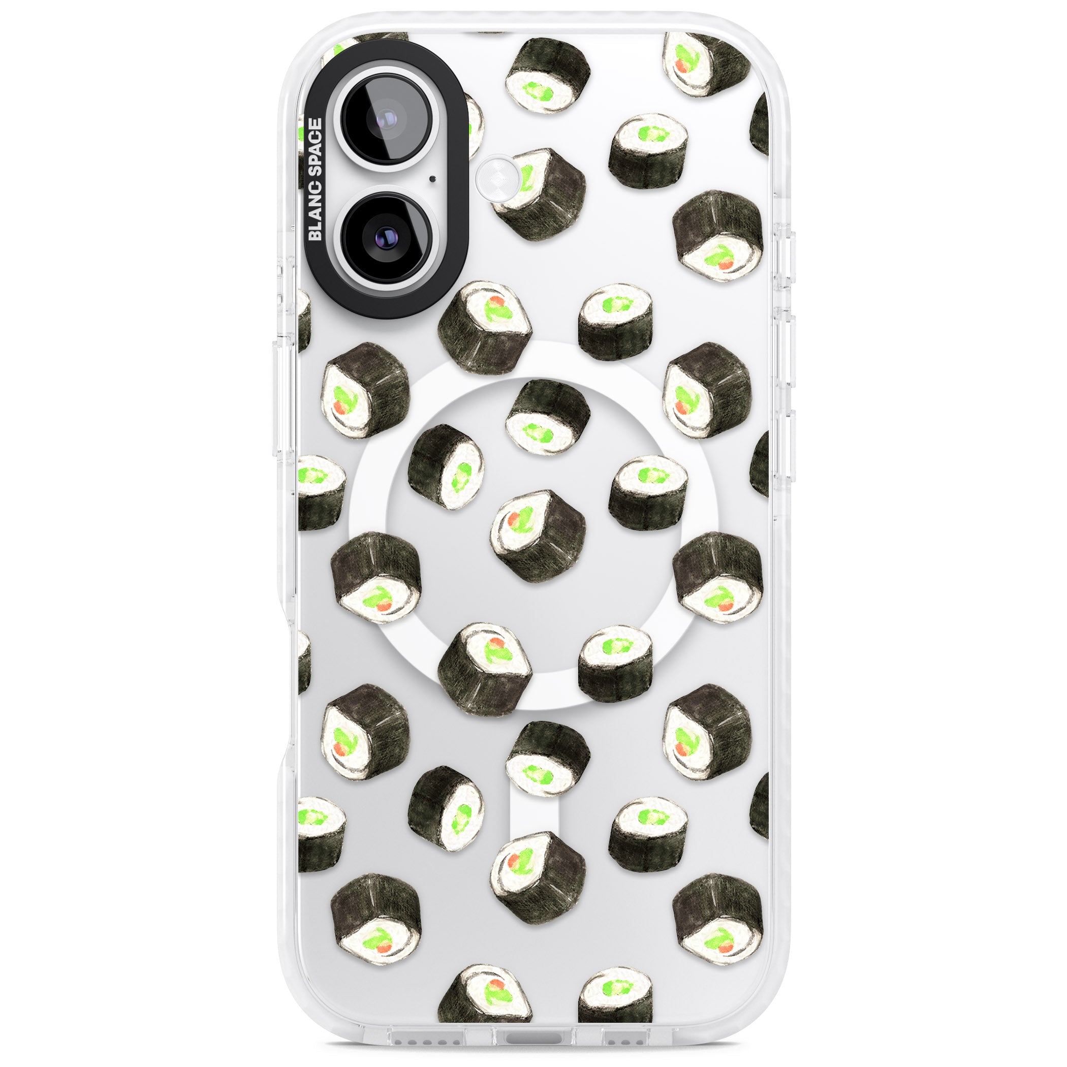 Sushi Pattern iPhone 17 Impact Pro Clear Phone Case