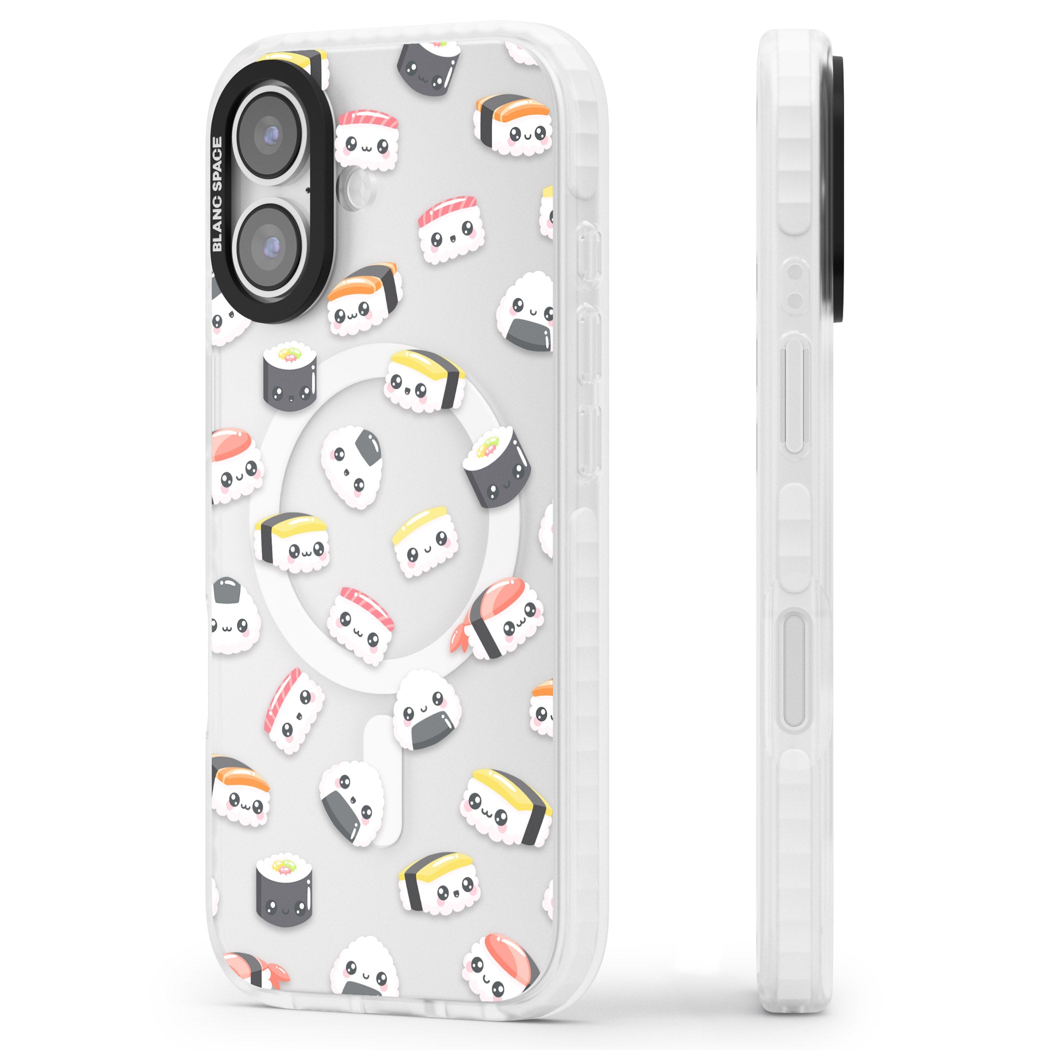 Kawaii Sushi iPhone 17 Impact Pro Clear Phone Case Side Profile