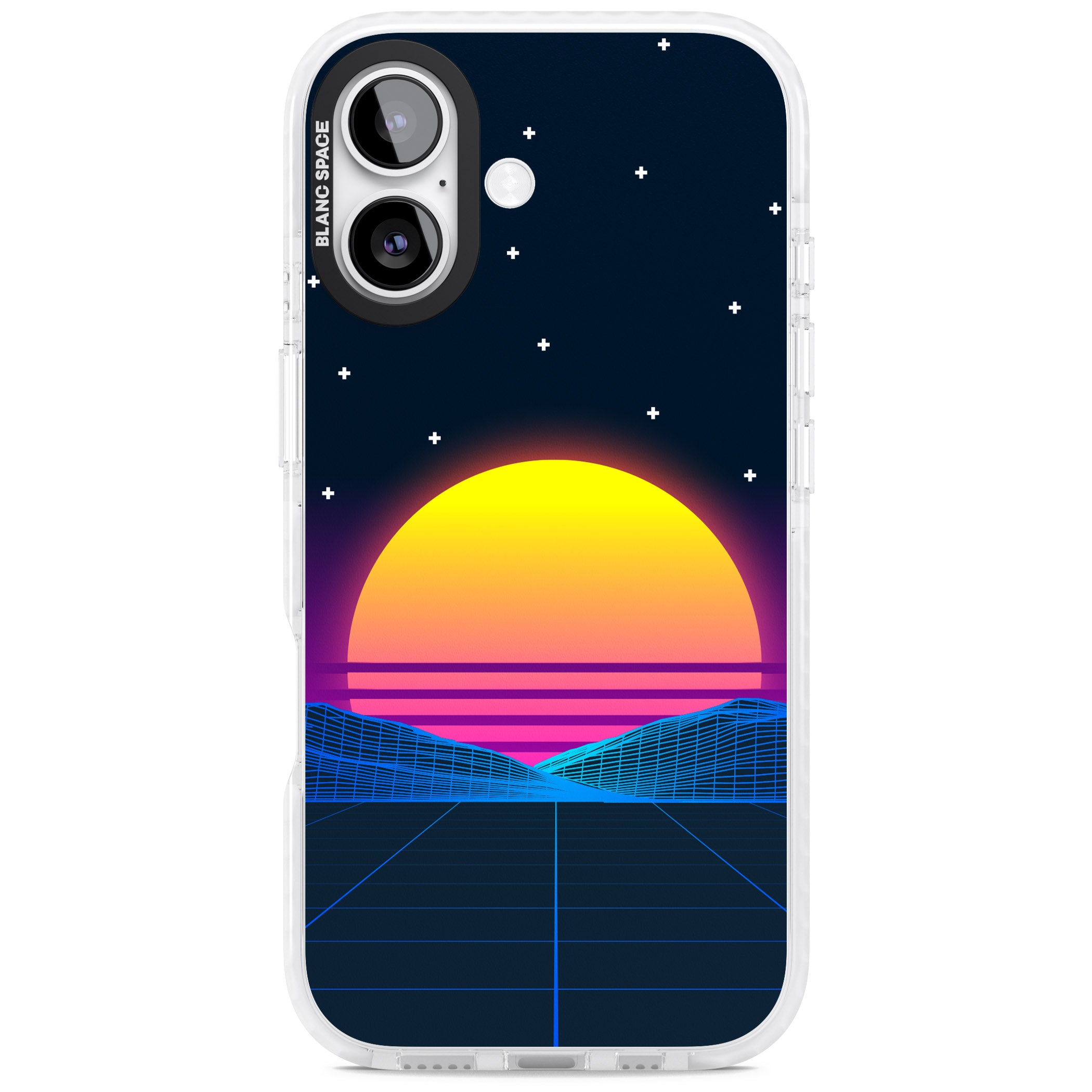 Retro Sunset Vaporwave iPhone 17 Impact Pro Clear Phone Case