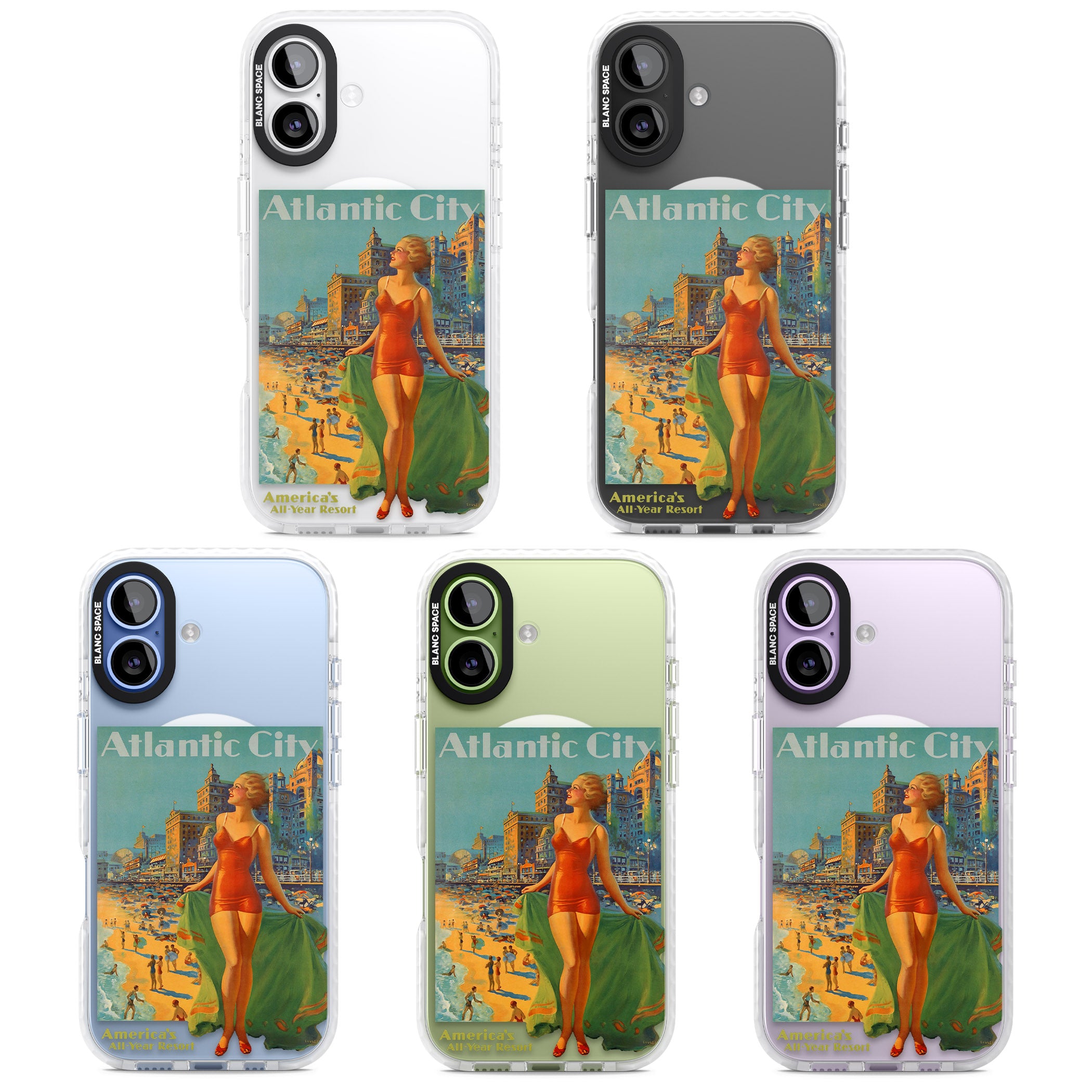 Atlantic City Vacation Poster iPhone 17 Impact Pro Clear Phone Case APT Impact Protection
