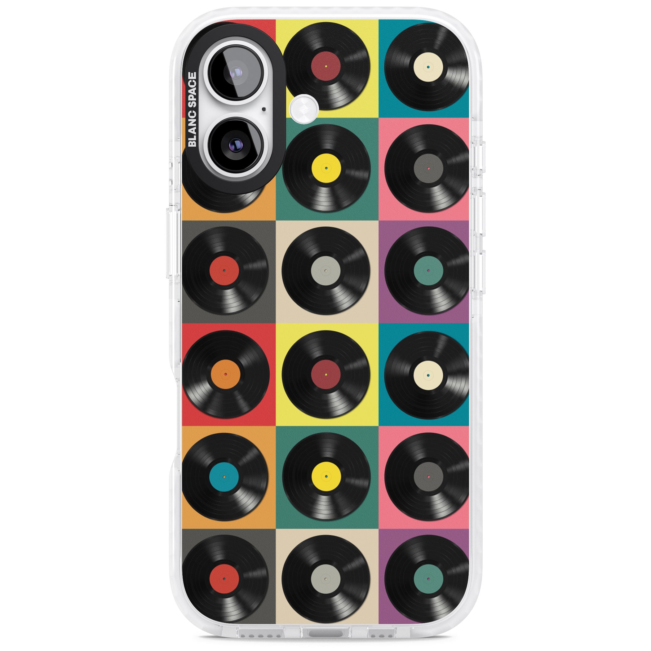 Vinyl Record Pattern iPhone 17 Impact Pro Clear Phone Case