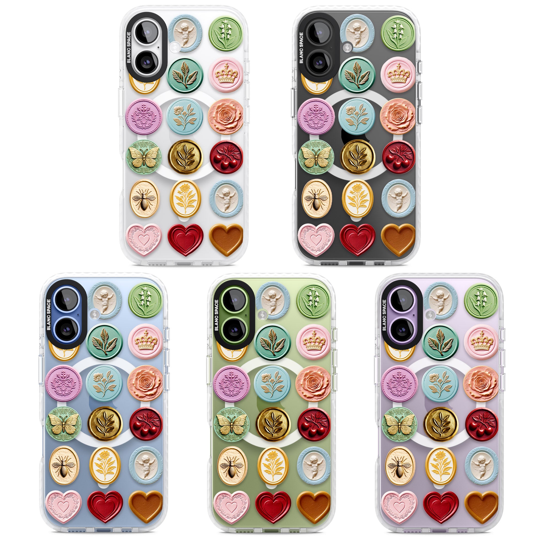 Vintage Wax Seal Pattern iPhone 17 Impact Pro Clear Phone Case APT Impact Protection
