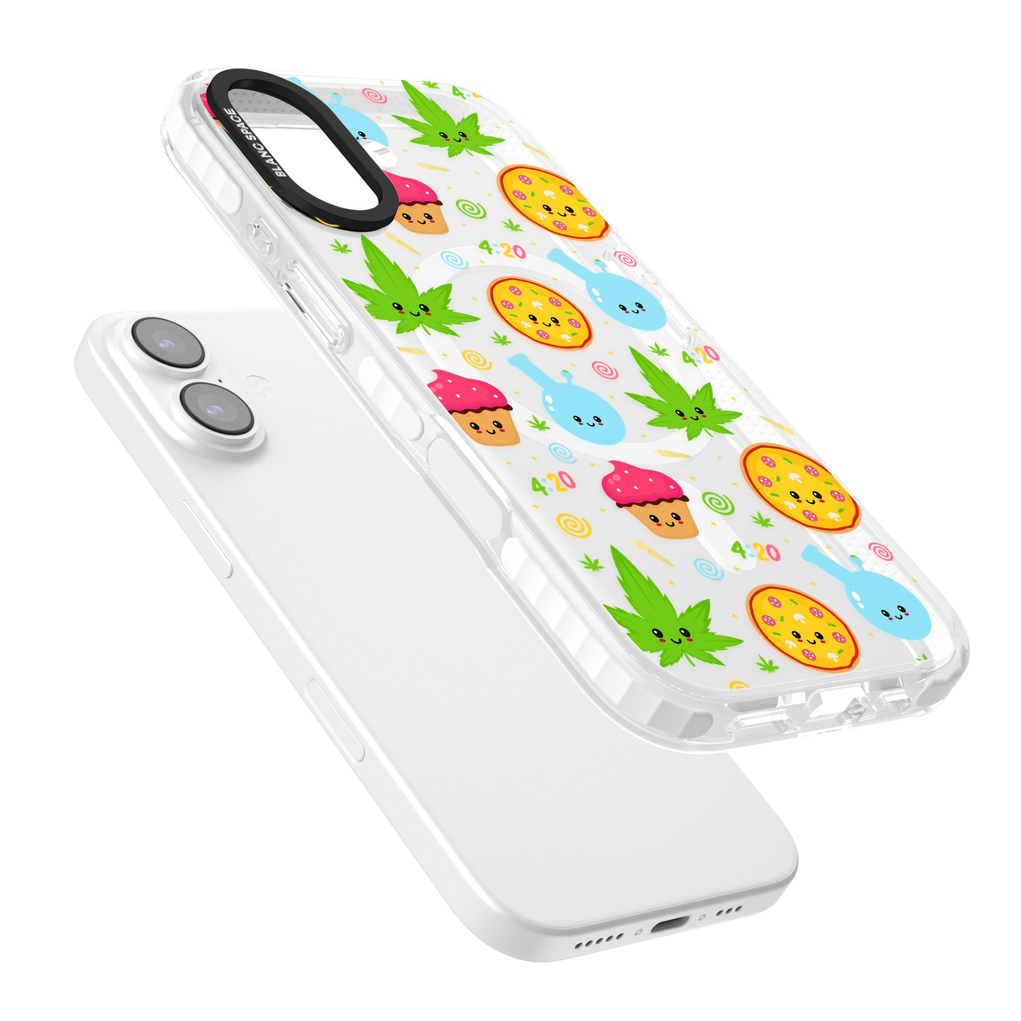 Kawaii Weed Pattern iPhone 17 Impact Pro Clear Phone Case Colours