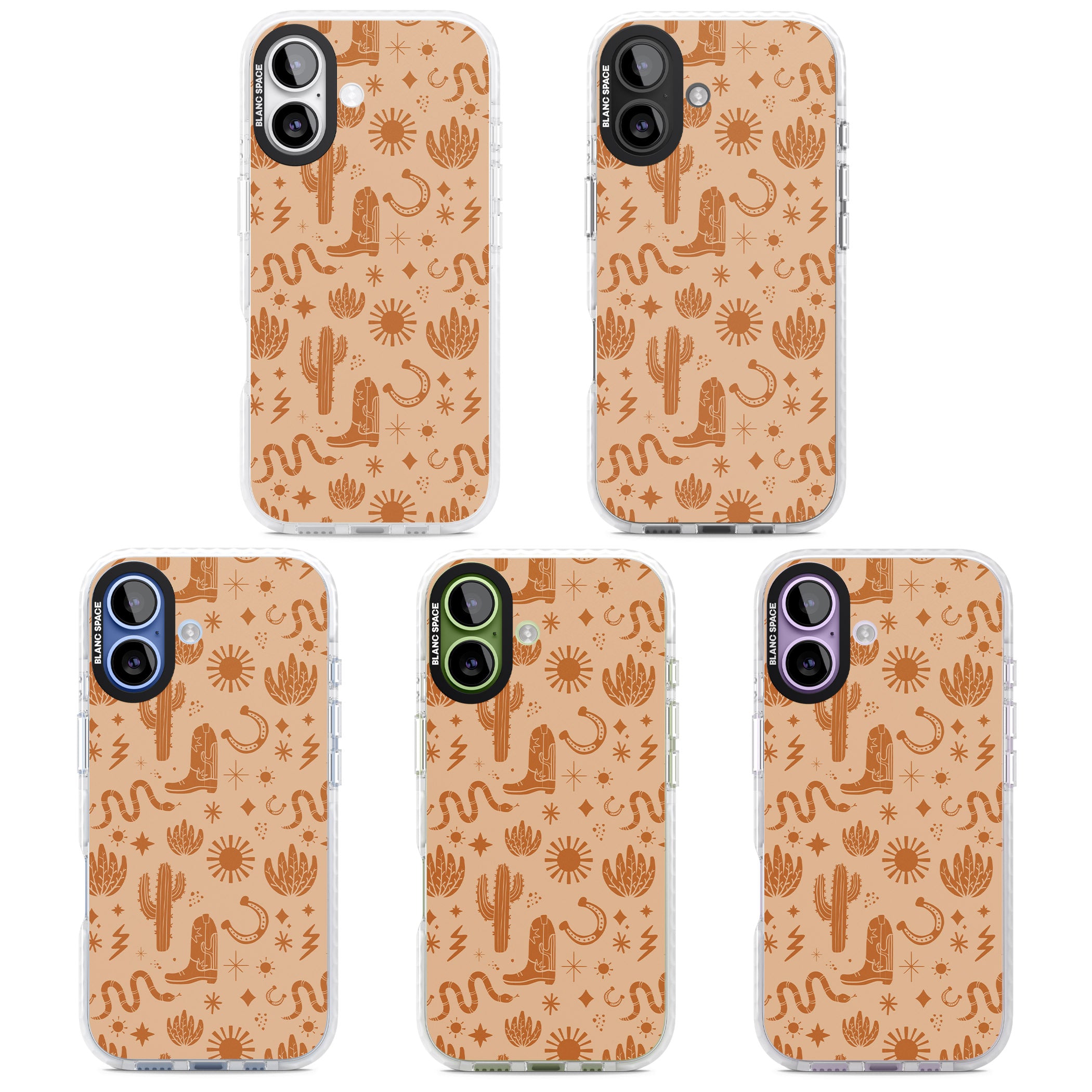 Wild West Pattern iPhone 17 Impact Pro Clear Phone Case APT Impact Protection