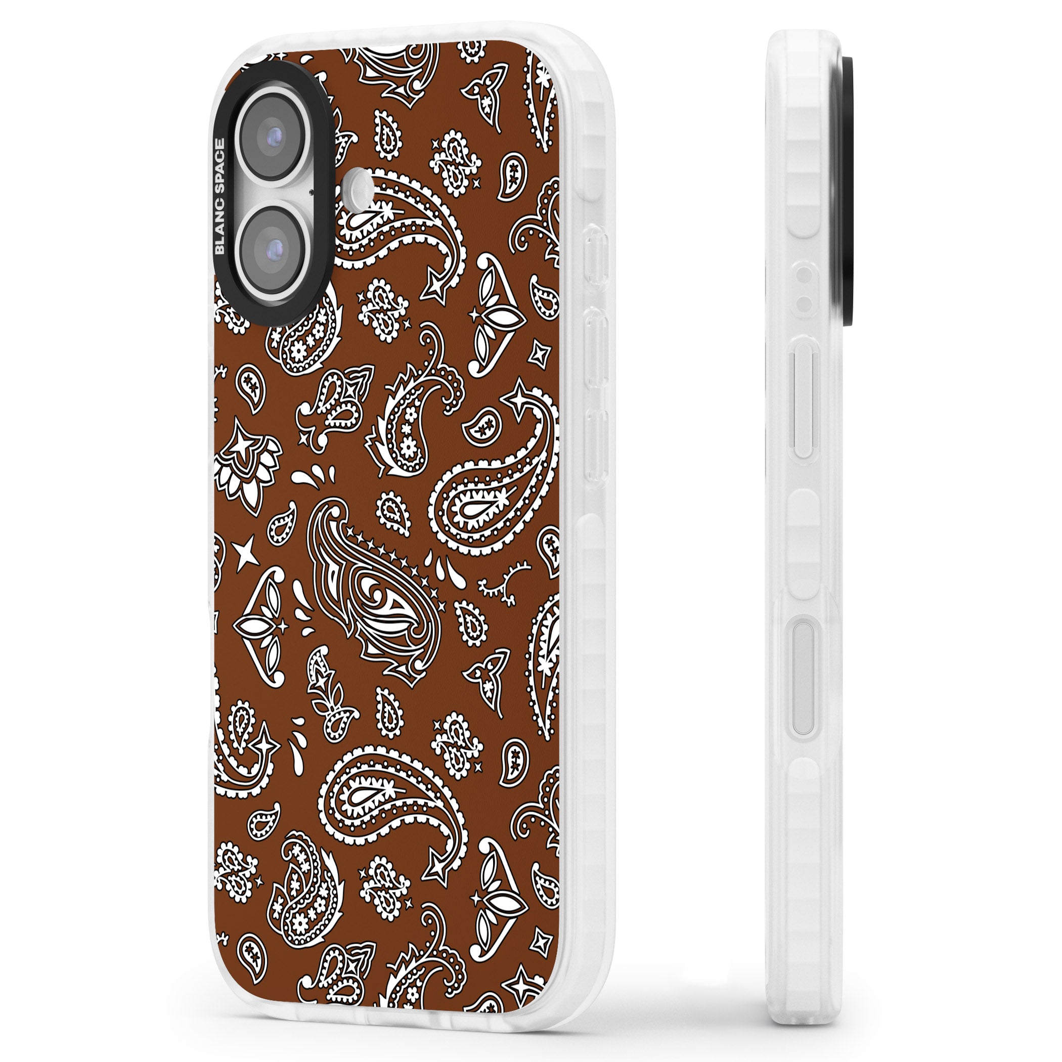 Brown Bandana iPhone 17 Impact Pro Clear Phone Case Side Profile