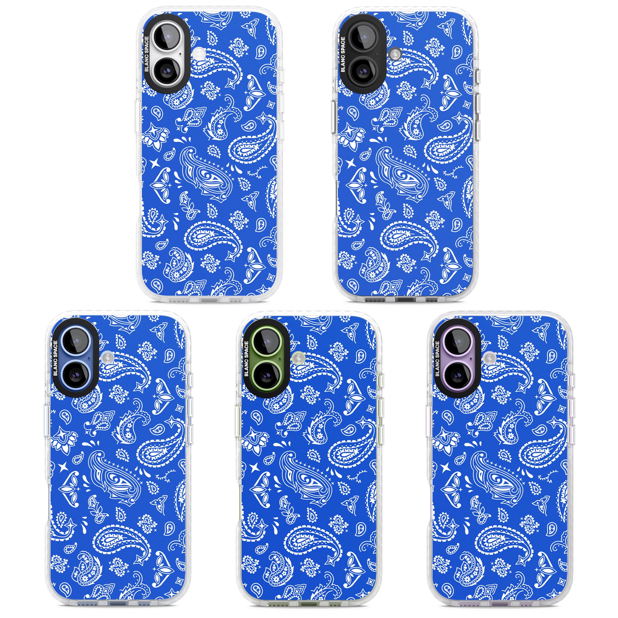 Blue Bandana iPhone 17 Impact Pro Clear Phone Case APT Impact Protection
