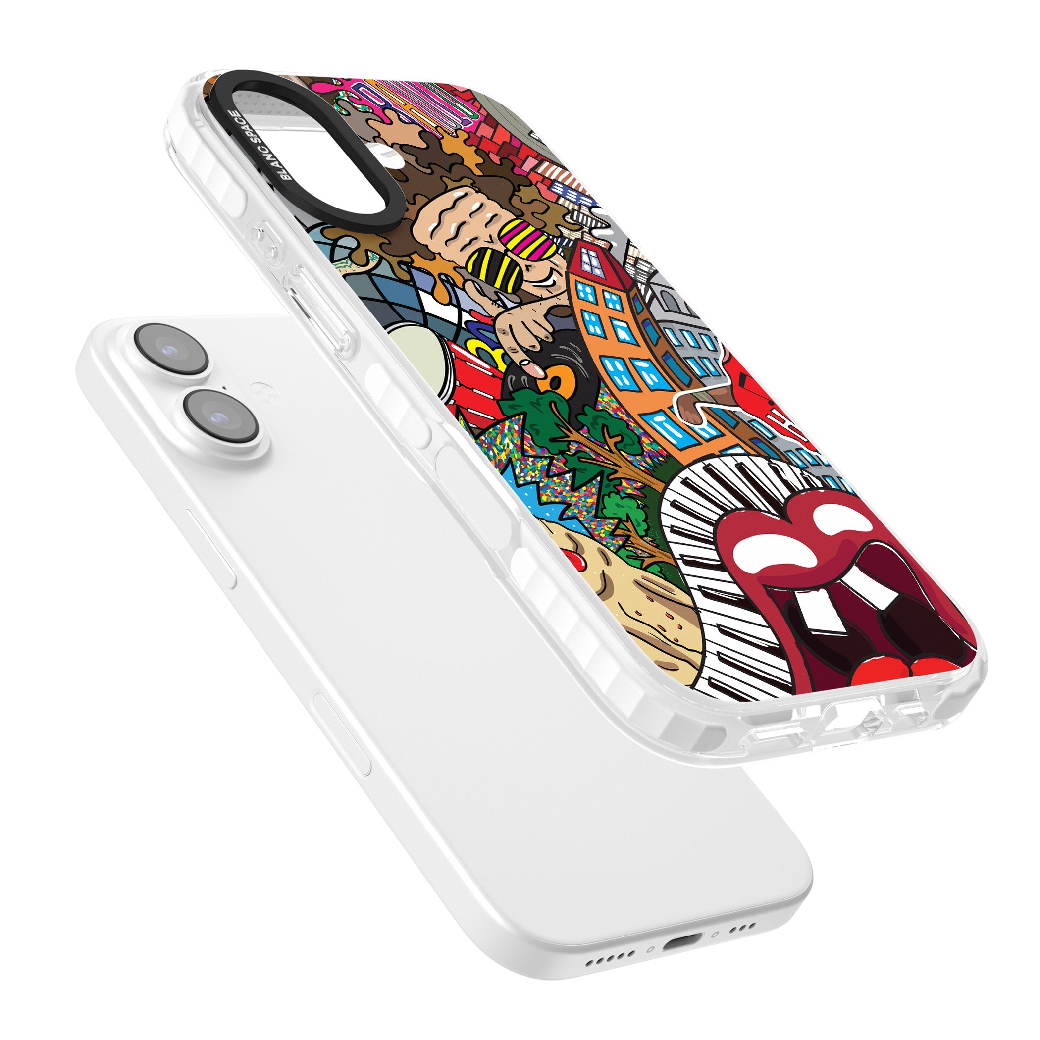 Funky Music City iPhone 17 Impact Pro Clear Phone Case Colours