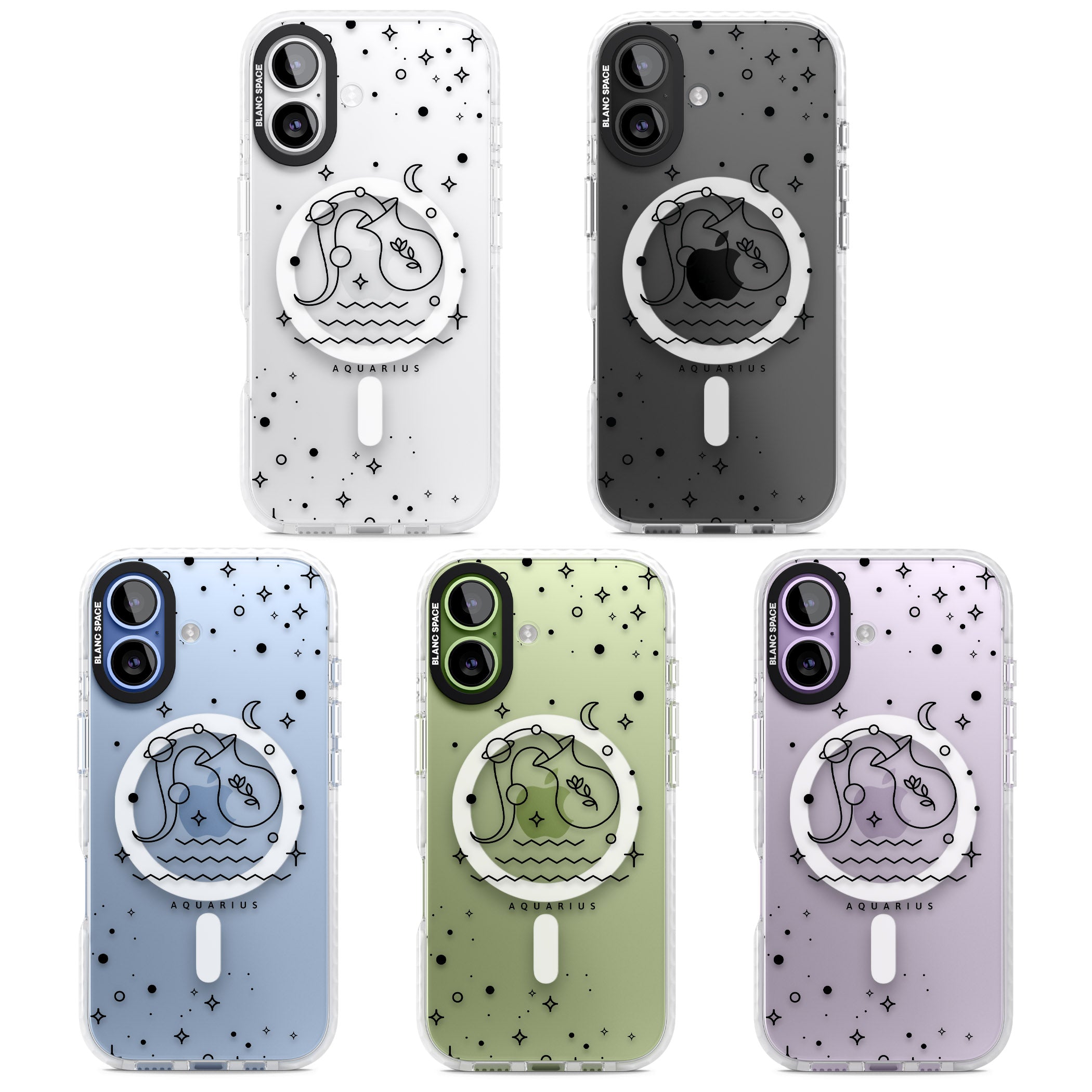 Aquarius Zodiac Symbol iPhone 17 Impact Pro Clear Phone Case APT Impact Protection