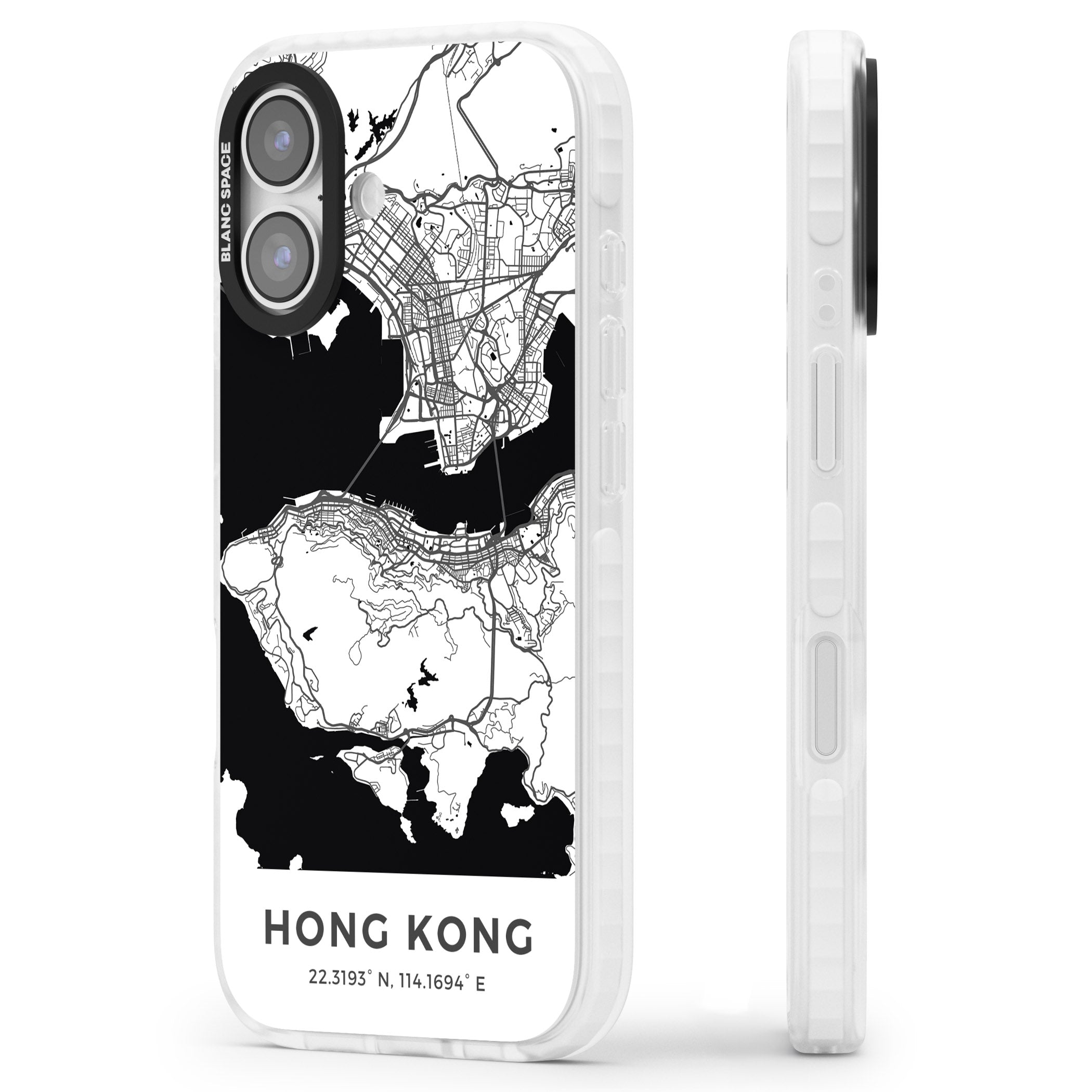 Hong Kong Map iPhone 17 Impact Clear Phone Case Side Profile