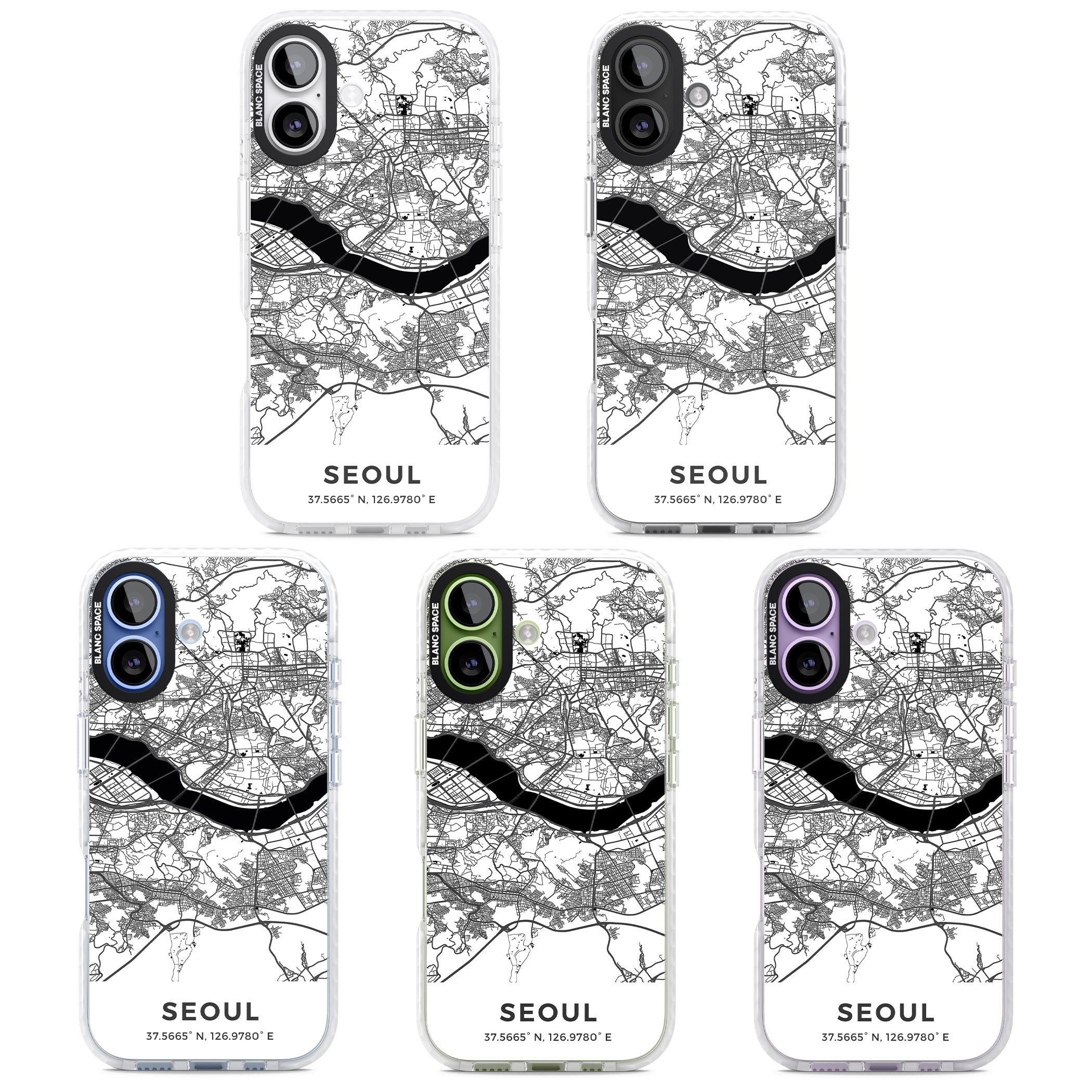 Seoul City Map iPhone 17 Impact Clear Phone Case APT Impact Protection