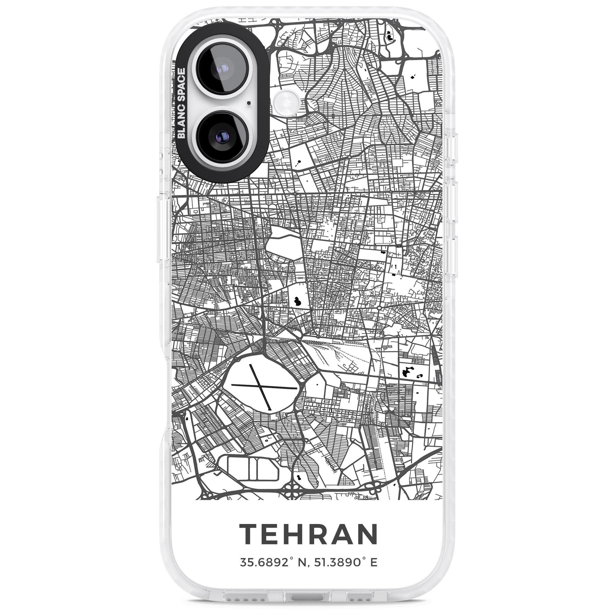Tehran Map iPhone 17 Impact Clear Phone Case