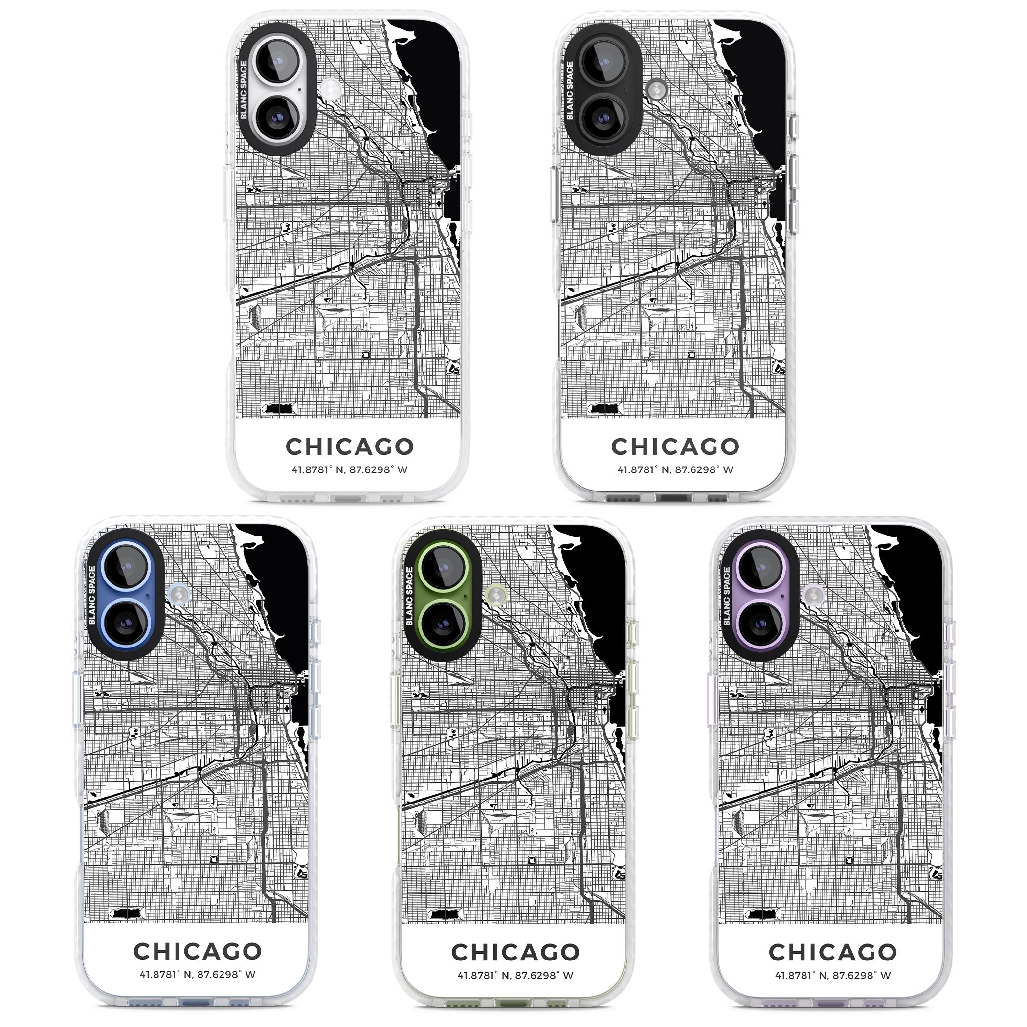 Chicago Map iPhone 17 Impact Clear Phone Case APT Impact Protection