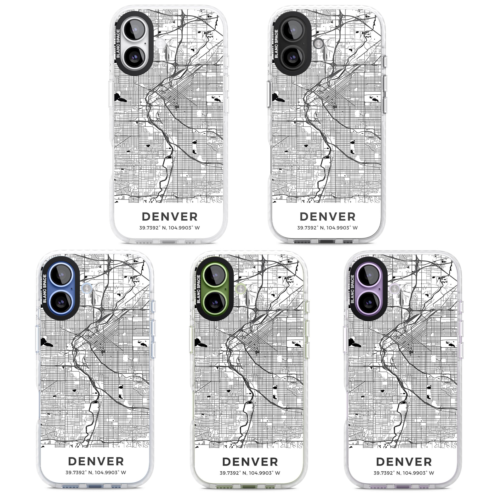 Denver Map iPhone 17 Impact Clear Phone Case APT Impact Protection