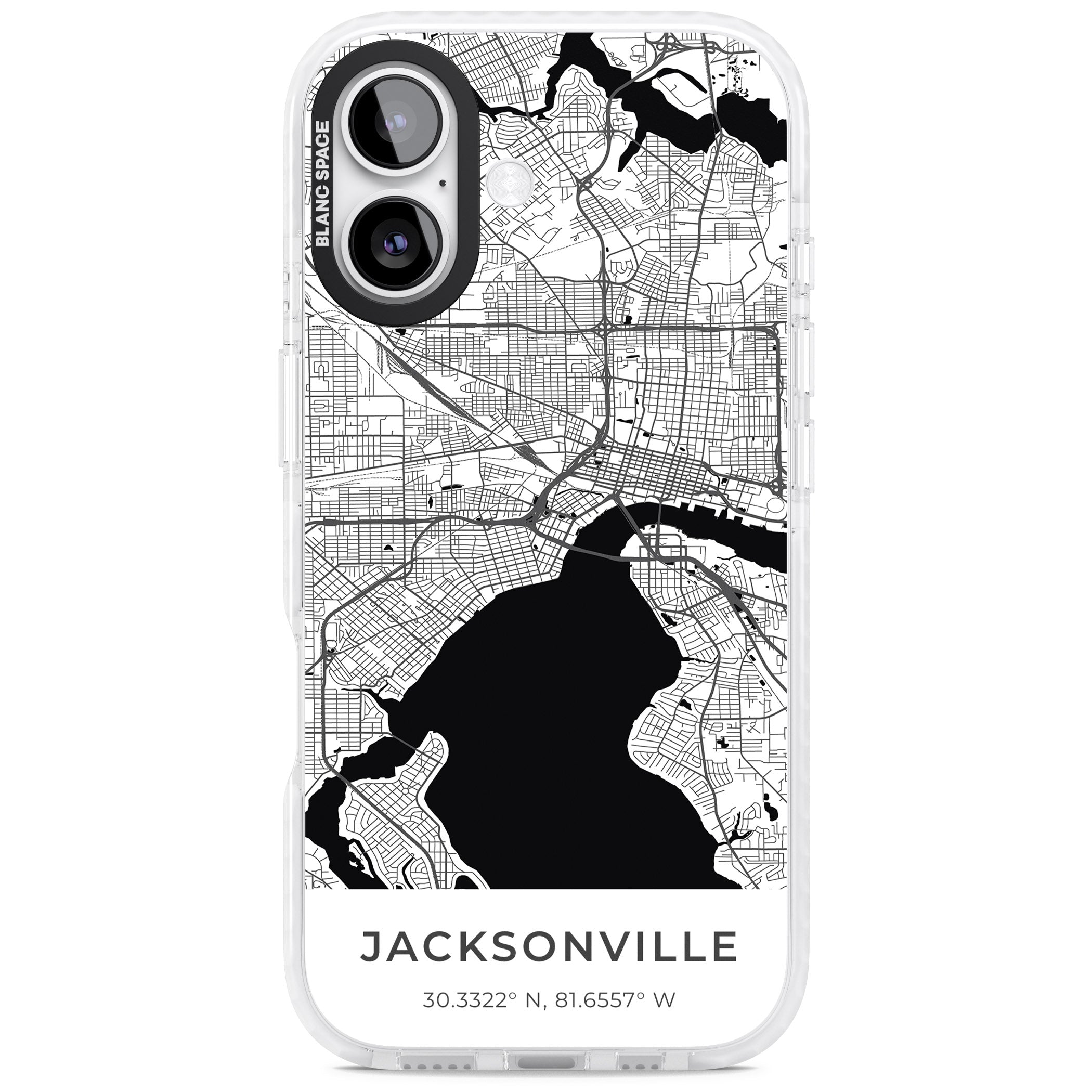 Jacksonville Map iPhone 17 Impact Clear Phone Case