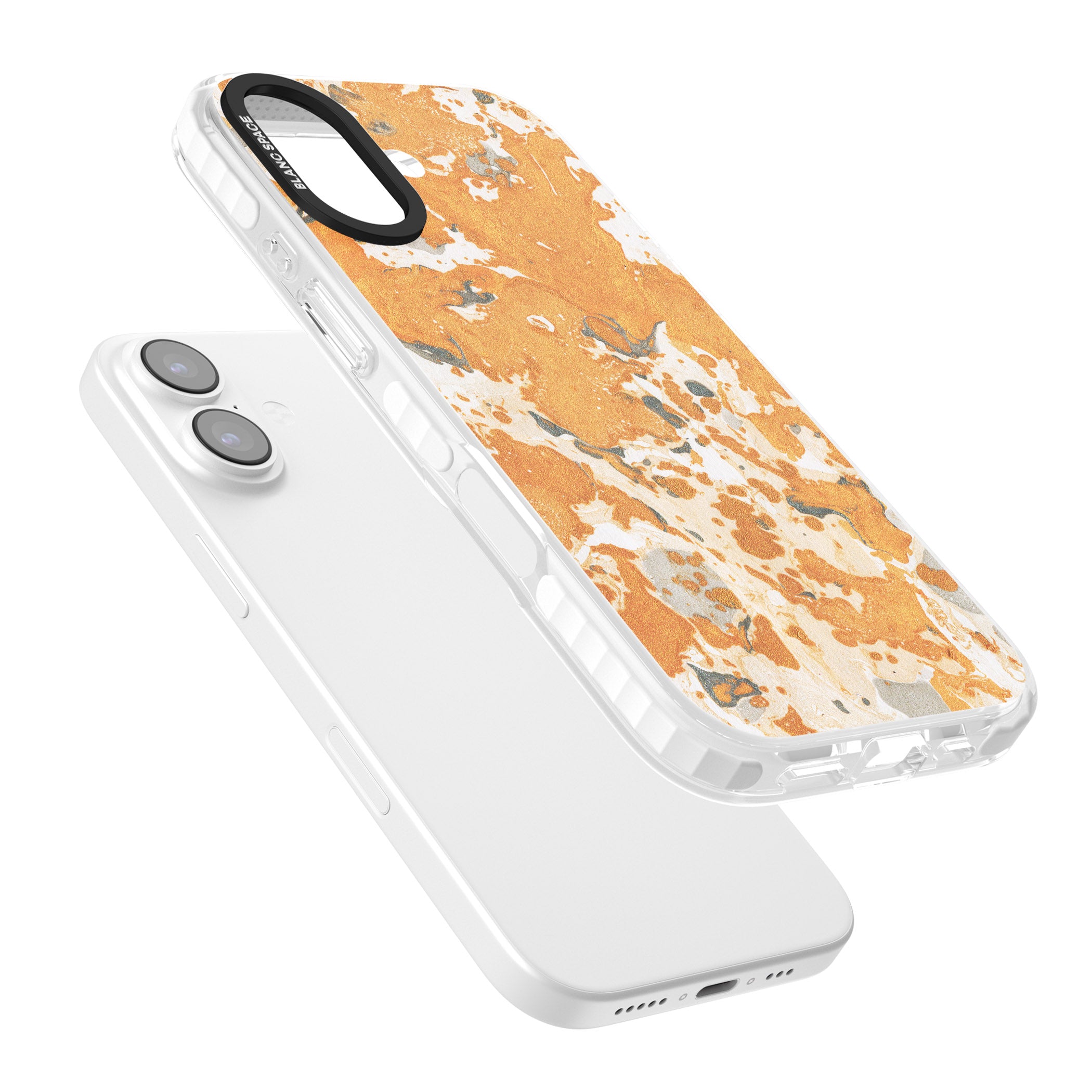 Orange Marbled iPhone 17 Impact Clear Phone Case Colours