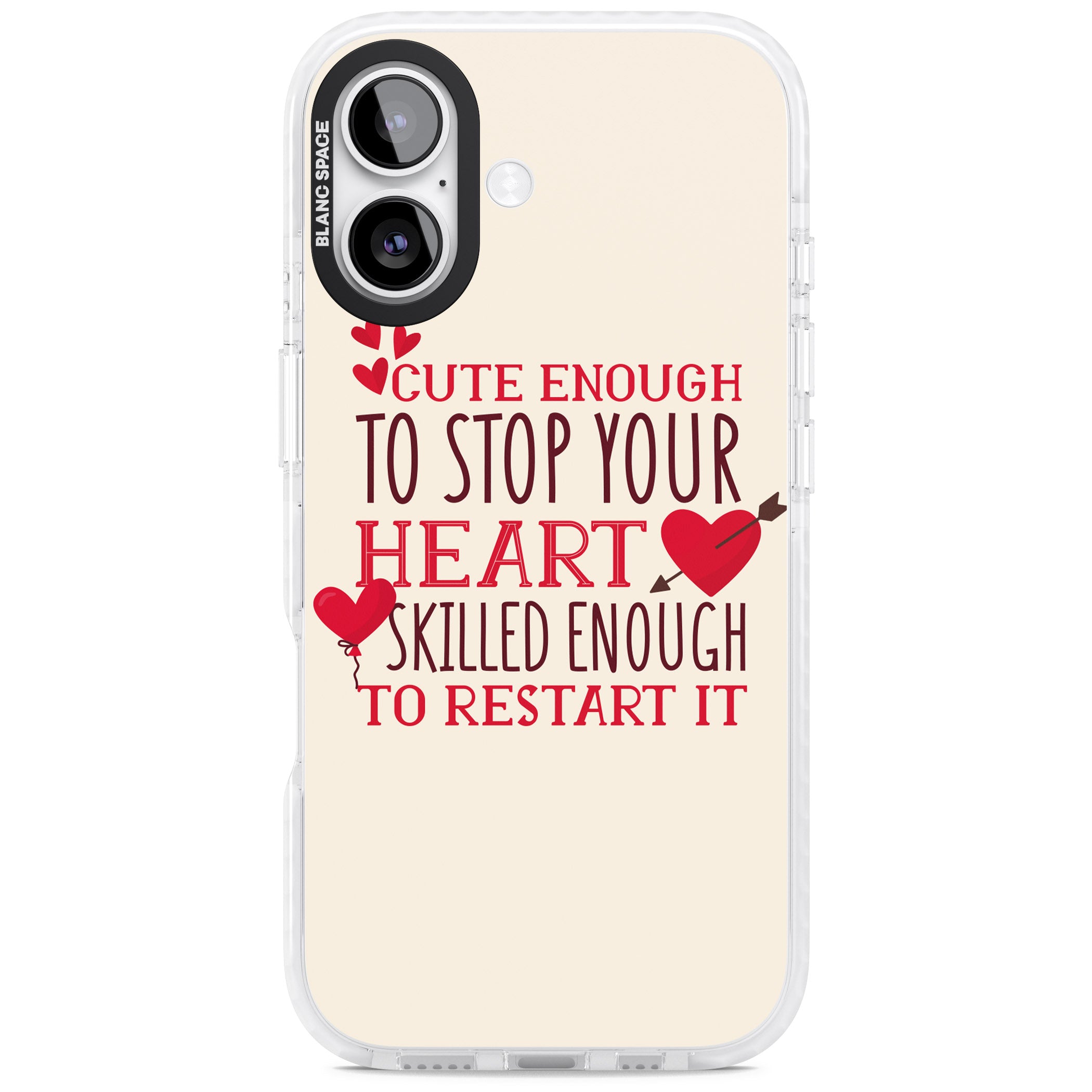 Cute Enough To Stop Your Heart iPhone 17 Impact Clear Phone Case