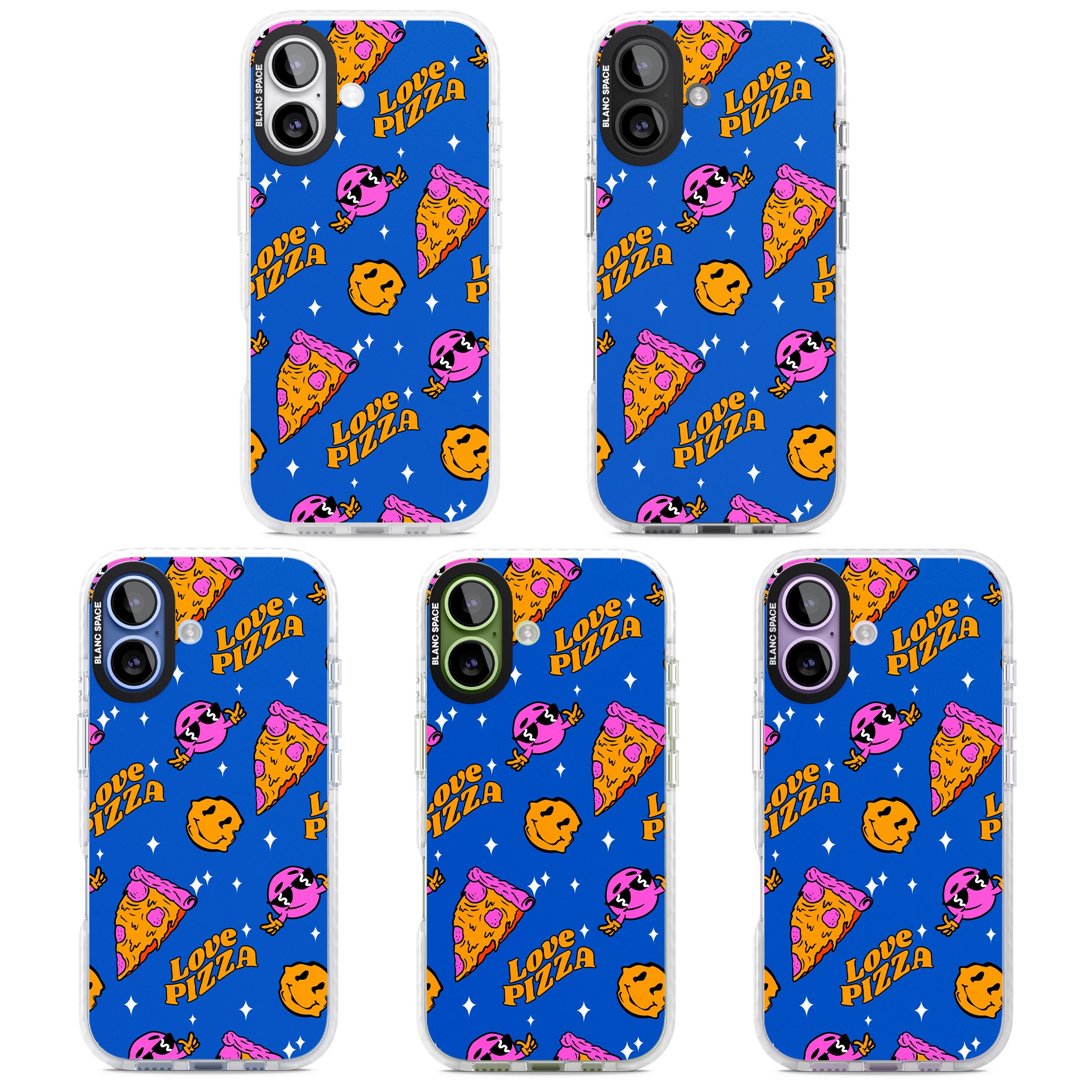 Psychedelic Love Pizza Pattern iPhone 17 Impact Clear Phone Case APT Impact Protection