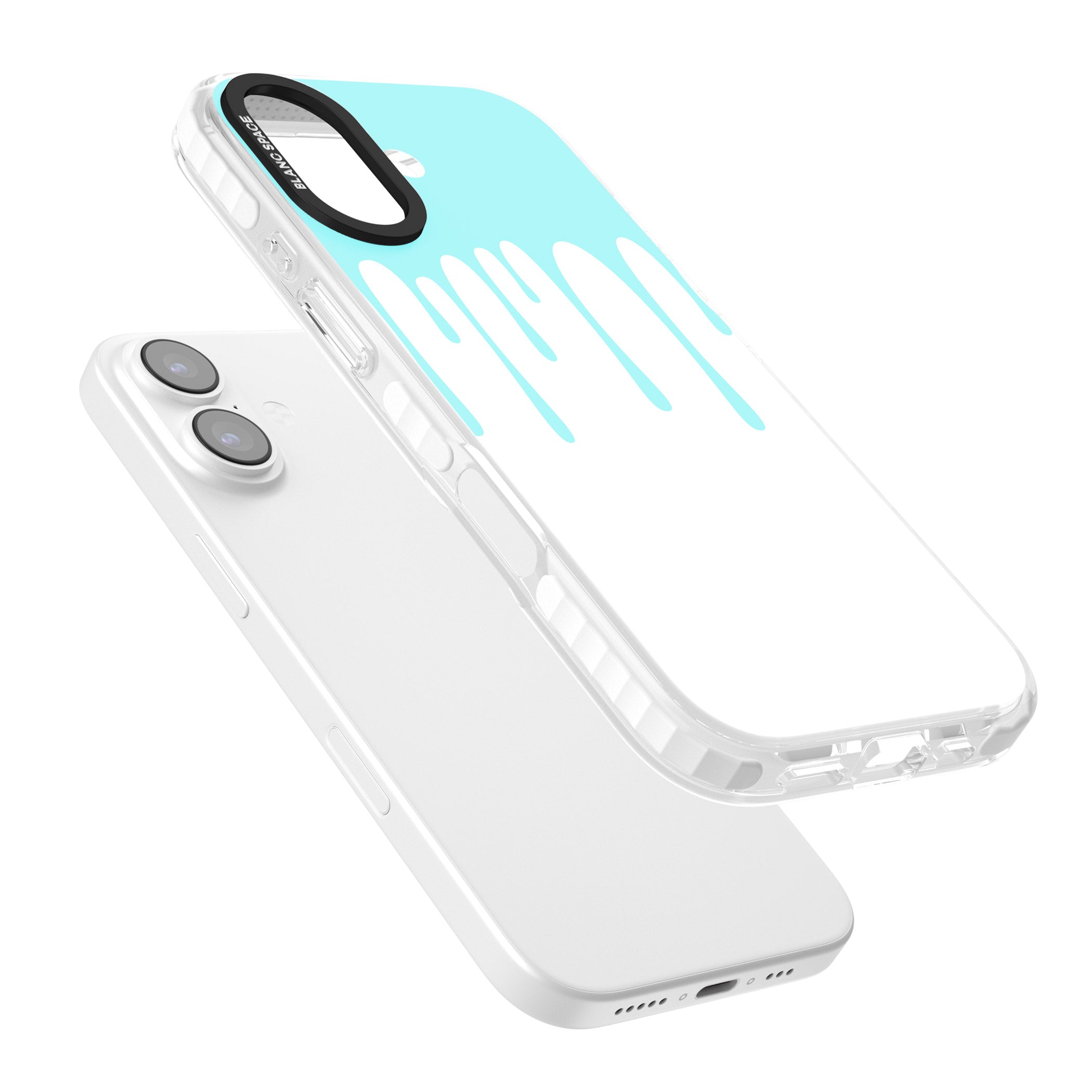 Melted Teal Drip iPhone 17 Impact Clear Phone Case Colours