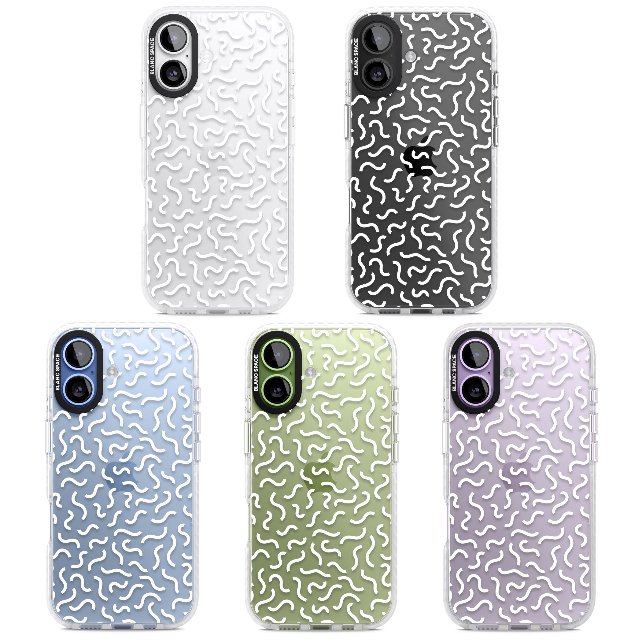 Black & White Wavy Pattern iPhone 17 Impact Clear Phone Case APT Impact Protection