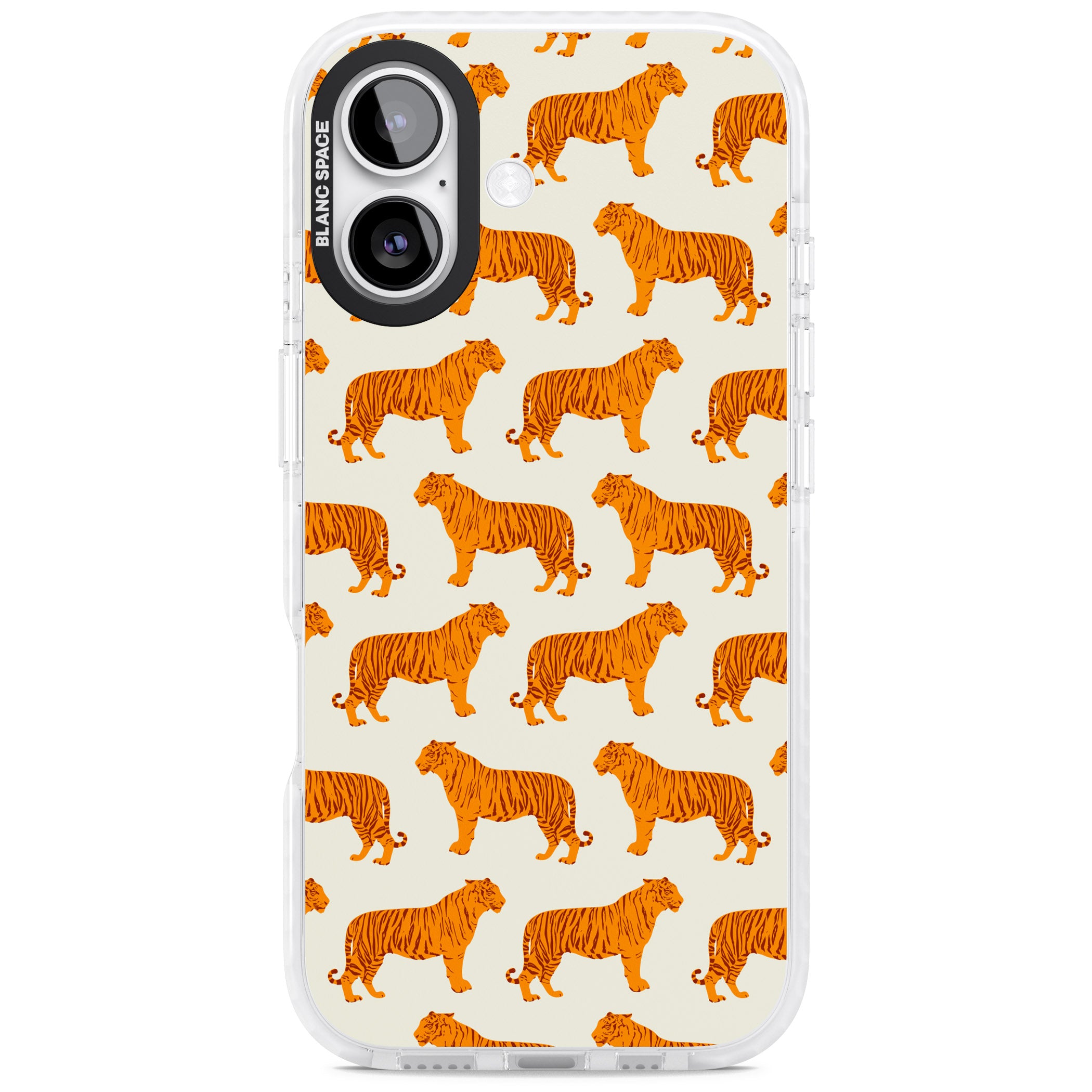 Trendy Tiger Patterns Tigers On Khaki iPhone 17 Impact Clear Phone Case