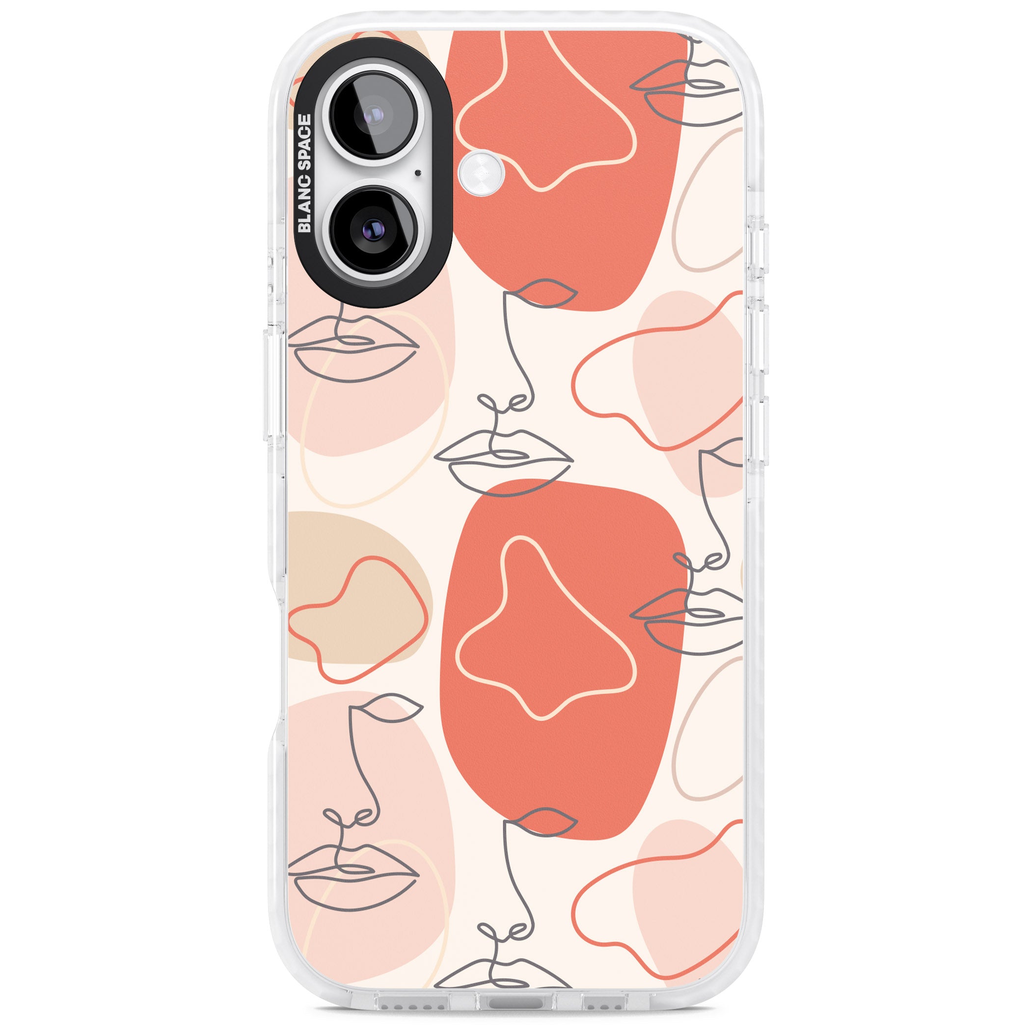 Abstract Face Line Art iPhone 17 Impact Clear Phone Case