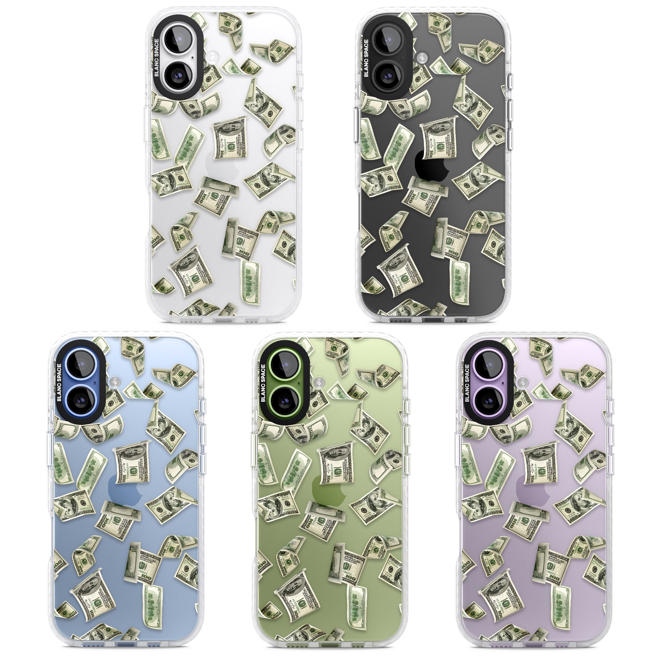 Falling Cash iPhone 17 Impact Clear Phone Case APT Impact Protection