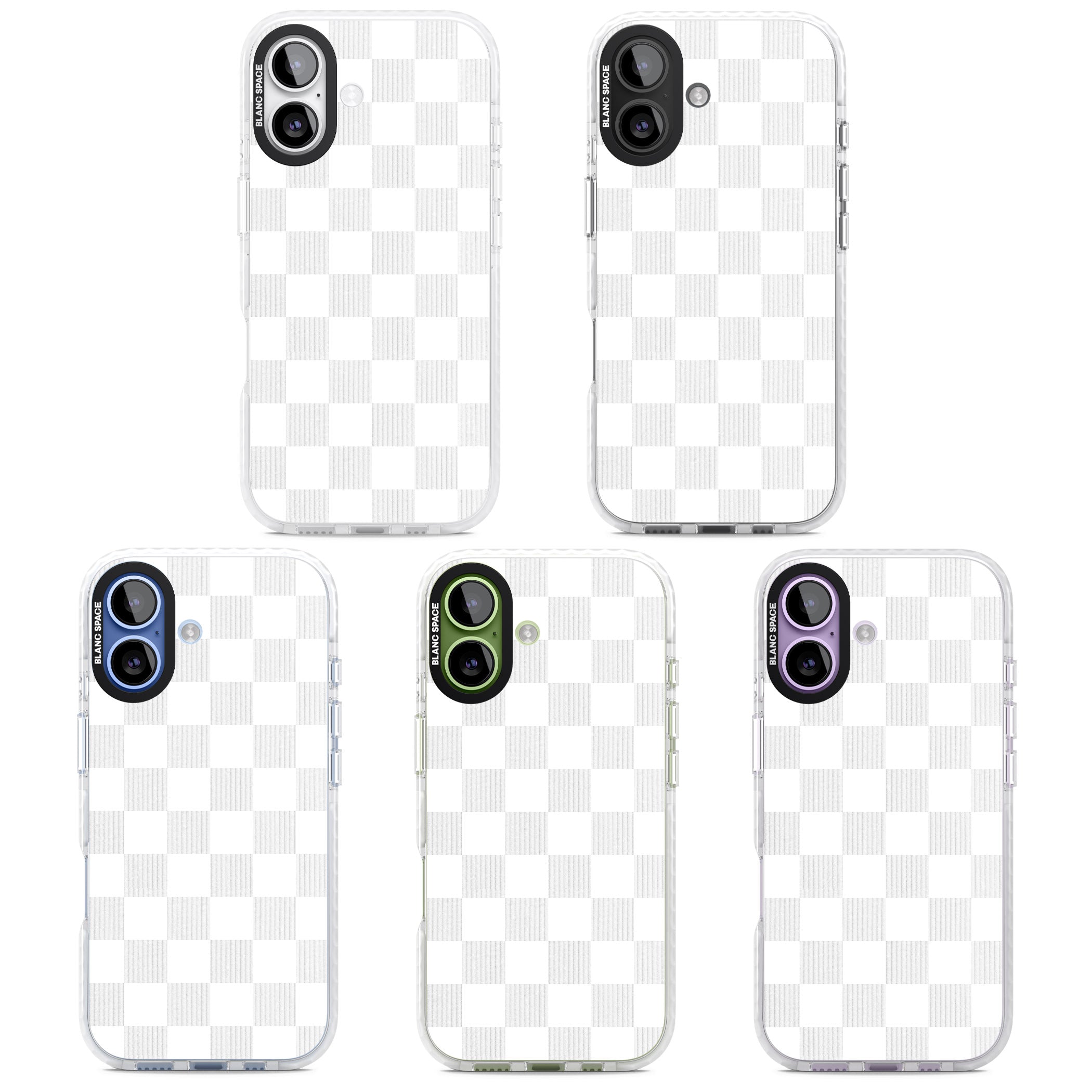 White Checkered iPhone 17 Impact Clear Phone Case APT Impact Protection