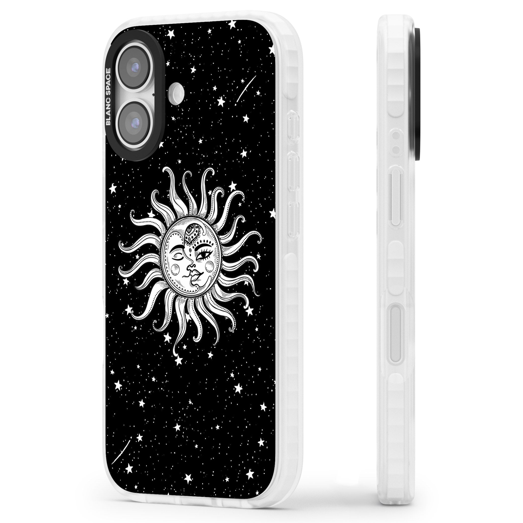 Mystic Sun Moon iPhone 17 Impact Clear Phone Case Side Profile