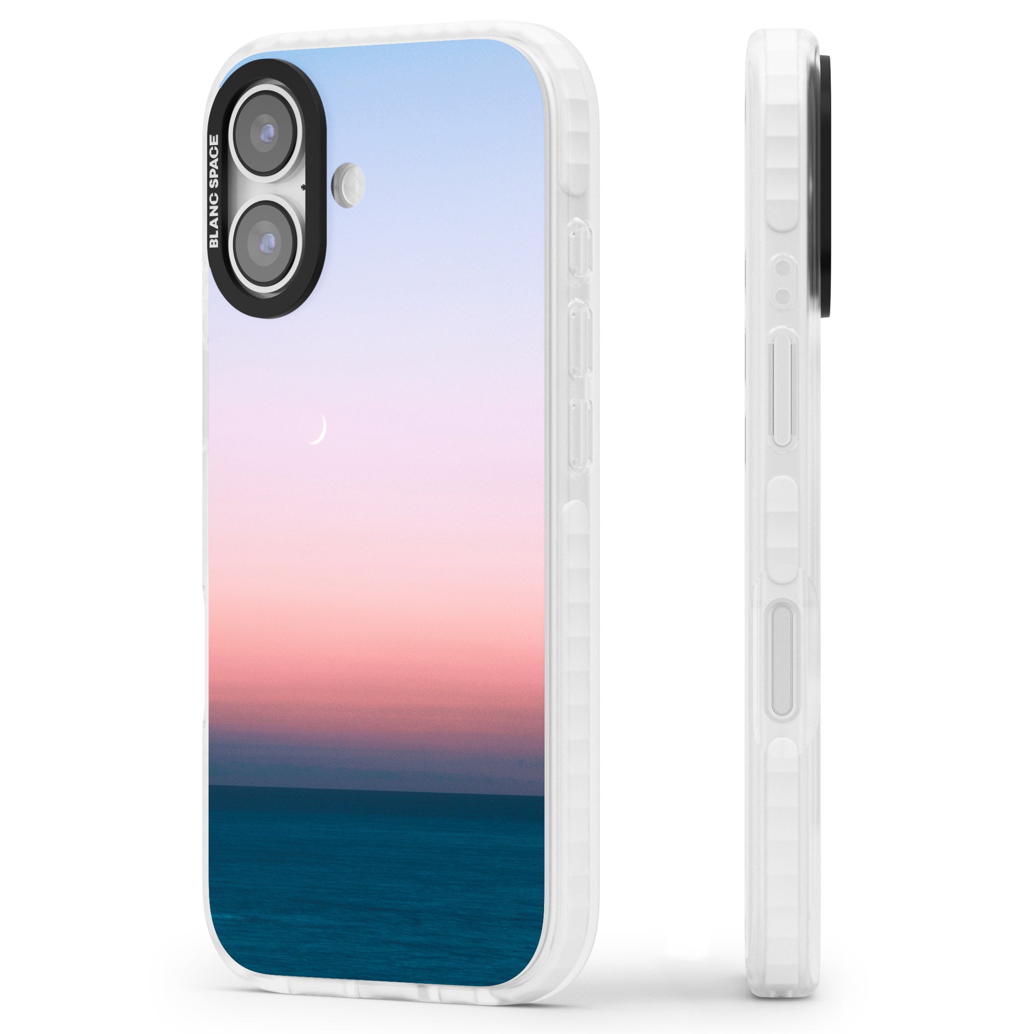 Pastel Ocean Sunset iPhone 17 Impact Clear Phone Case Side Profile