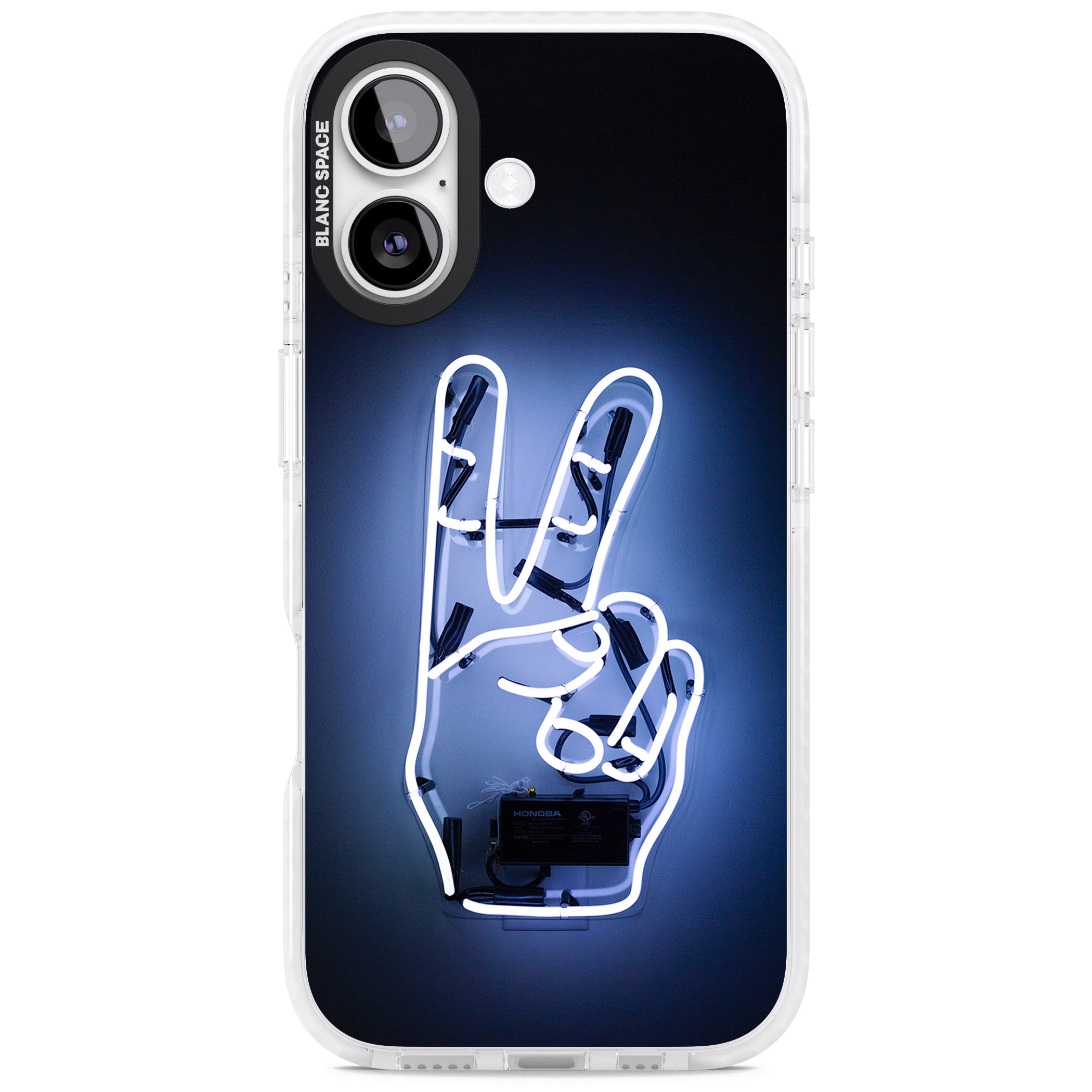 Neon Peace Sign iPhone 17 Impact Clear Phone Case