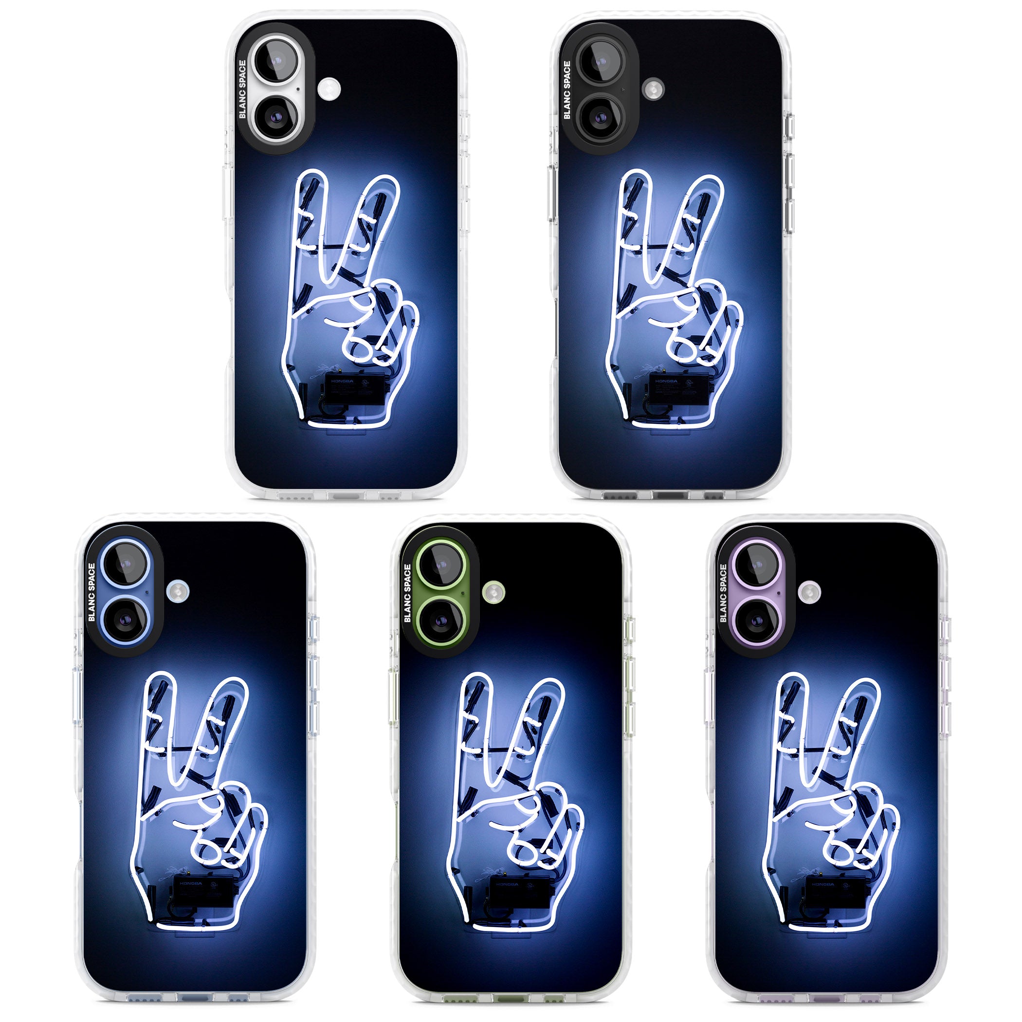 Neon Peace Sign iPhone 17 Impact Clear Phone Case APT Impact Protection